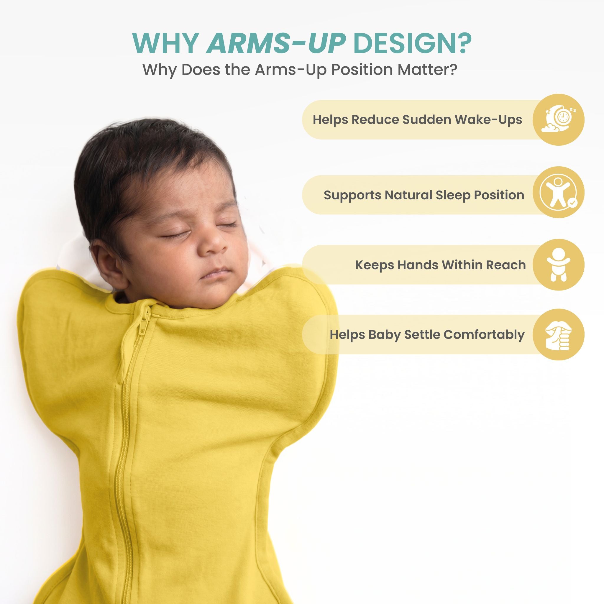 SLEEPING POD SWADDLE FOR BABIES (0.6 TOG) - YOLK YELLOW | TULO BABY
