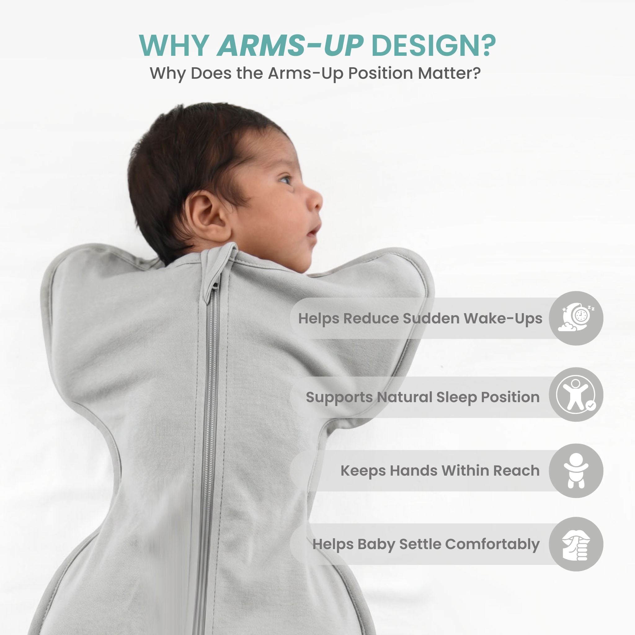 SLEEPING POD SWADDLE FOR BABIES (0.6 TOG) - SMOKY GREY | TULO BABY