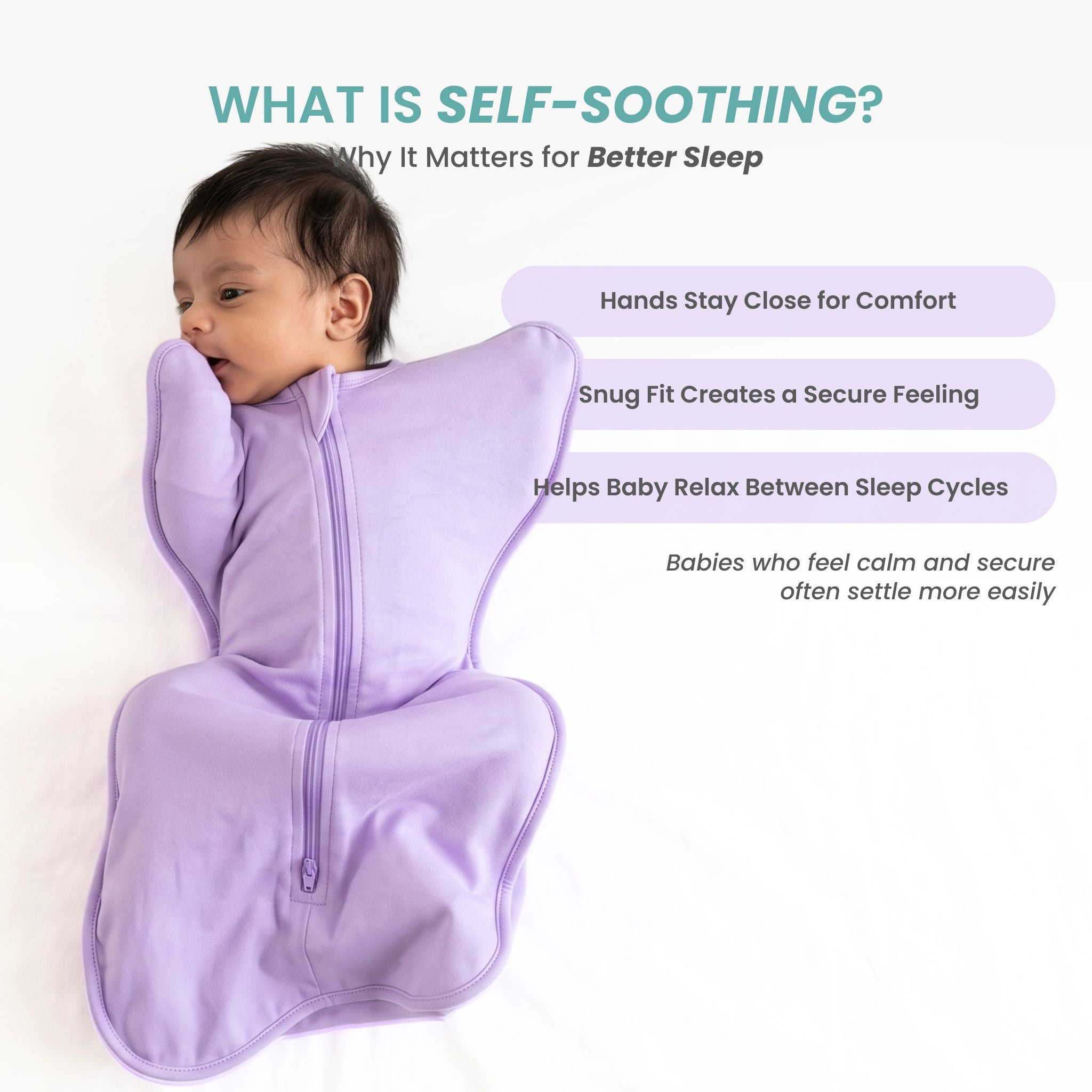 SLEEPING POD SWADDLE FOR BABIES (1.2 TOG) - LILAC | TULO BABY