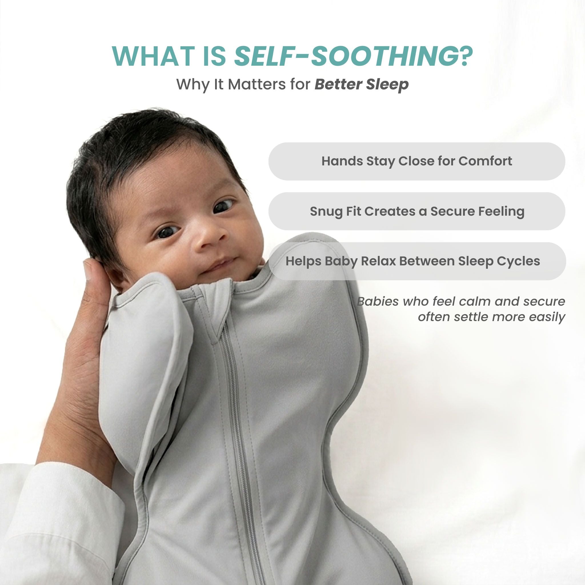 SLEEPING POD SWADDLE FOR BABIES (1.2 TOG) - SMOKY GREY | TULO BABY