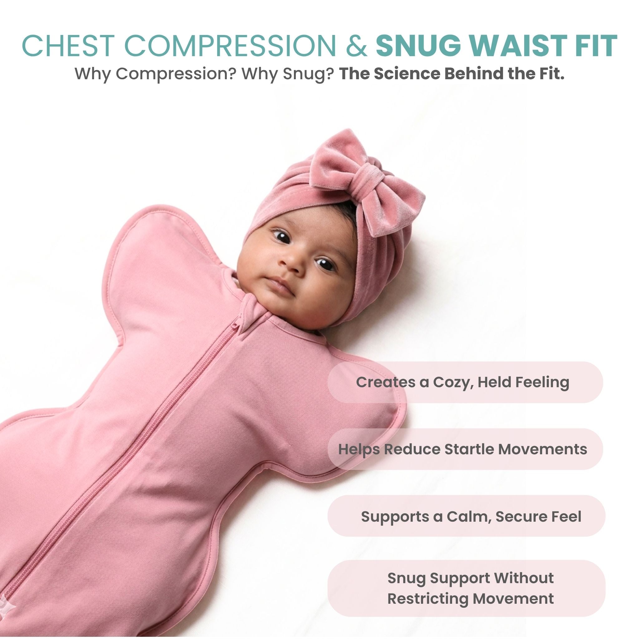 SLEEPING POD SWADDLE FOR BABIES (0.6 TOG) - DESSERT ROSE | TULO BABY