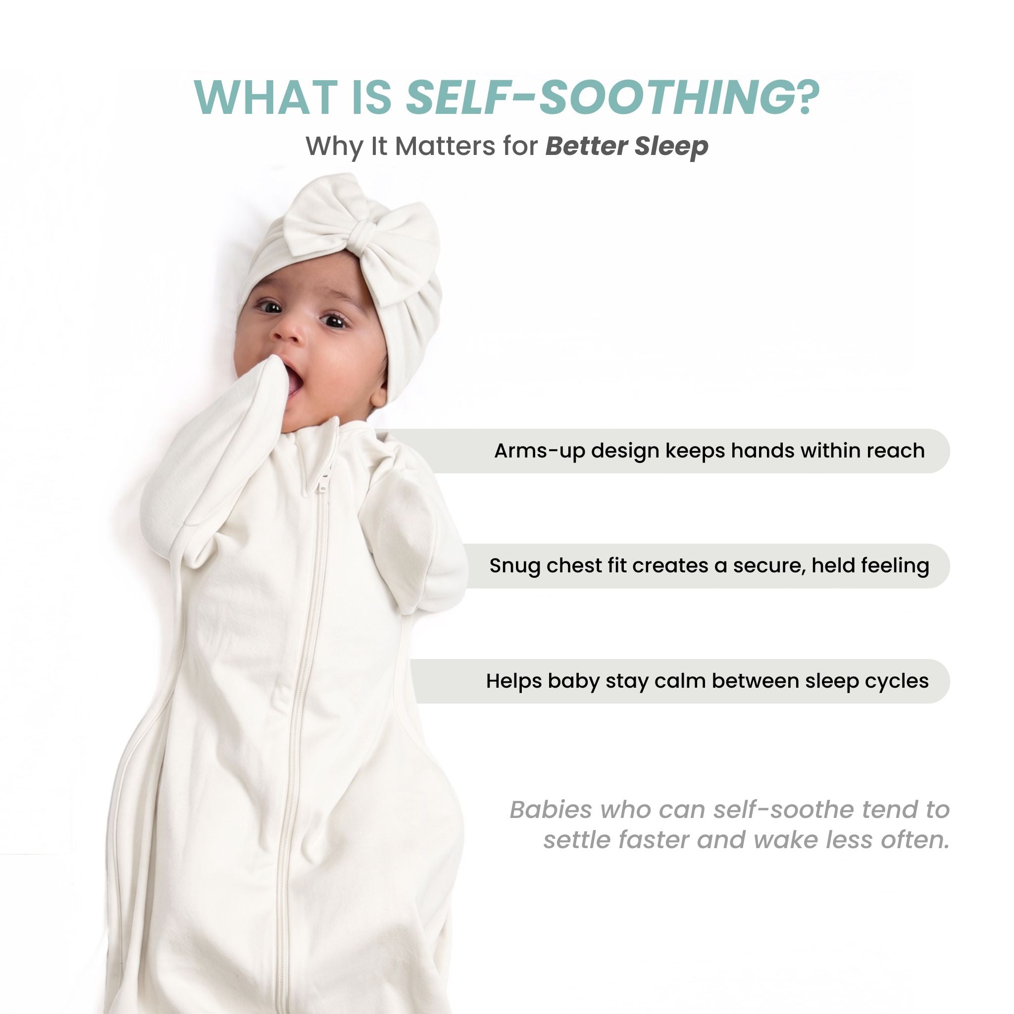SLEEPING POD SWADDLE FOR BABIES (2.5 TOG) - CREAM | TULO BABY