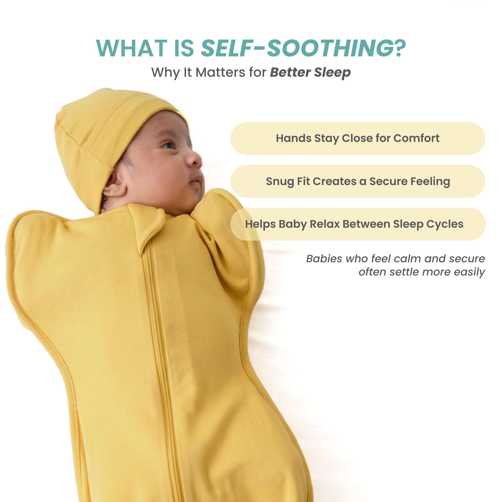 SLEEPING POD SWADDLE FOR BABIES (1.2 TOG) - YOLK YELLOW | TULO BABY