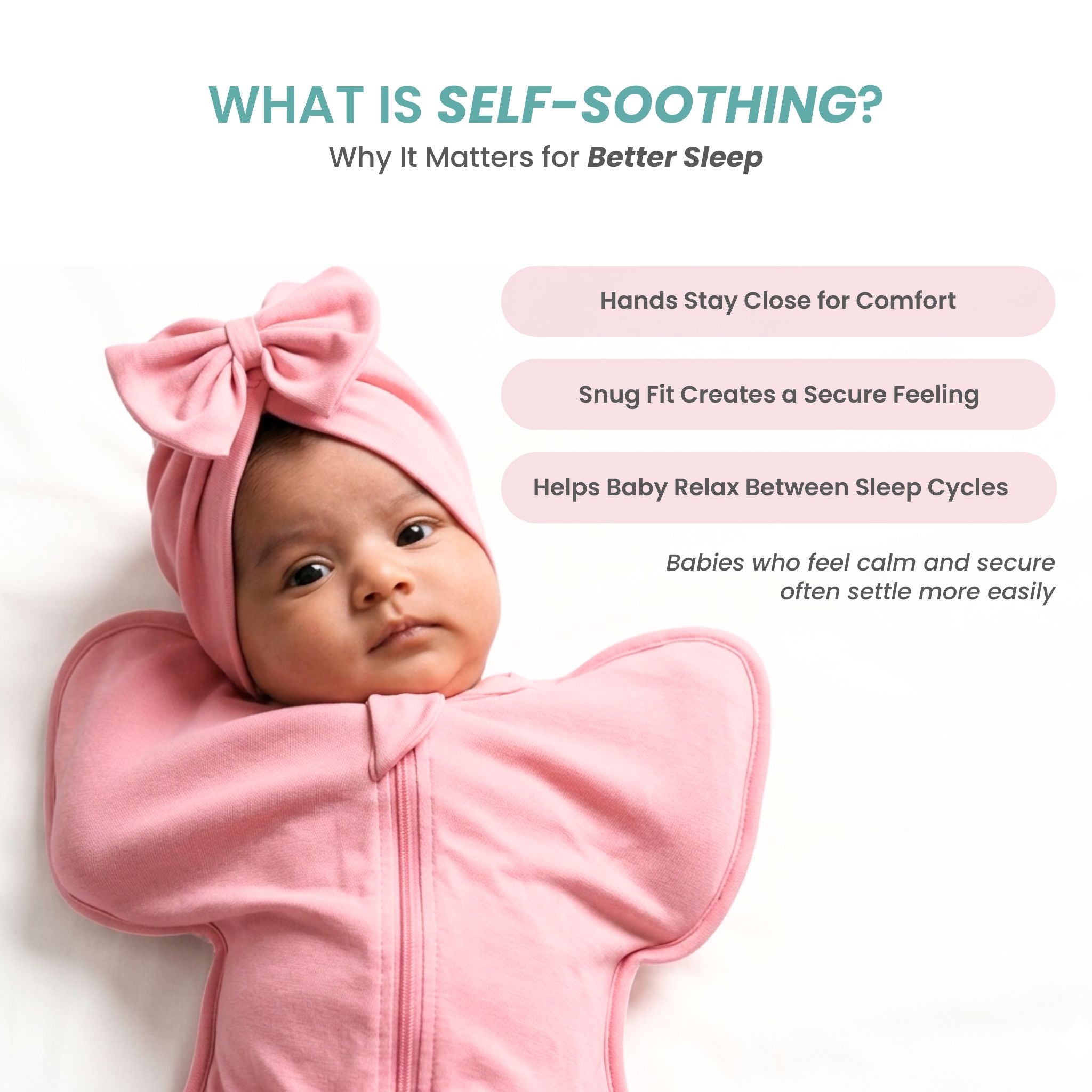 SLEEPING POD SWADDLE FOR BABIES (2.5 TOG) - DESSERT ROSE | TULO BABY