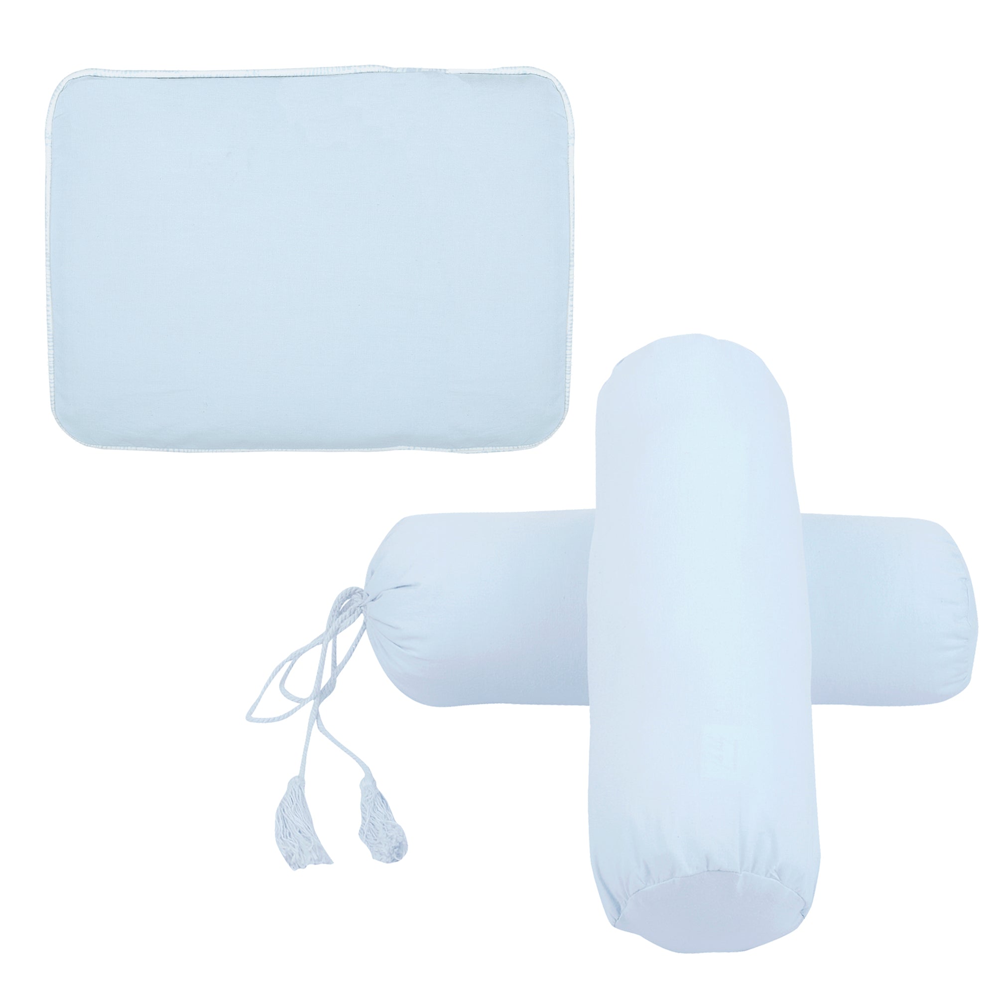 BABY BLUE PILLOW SET MUSTARD PILLOW + BOLSTERS