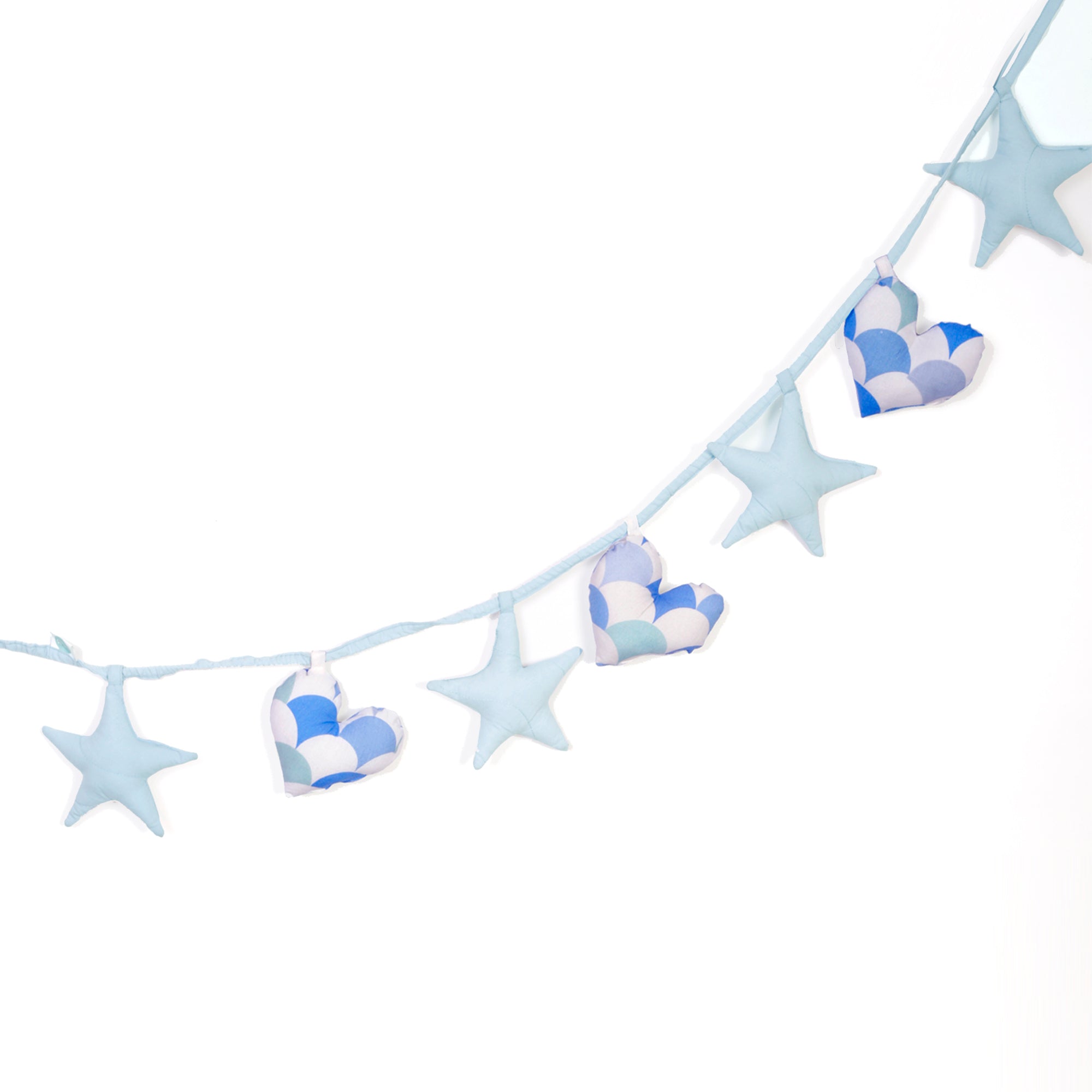 BABY BLUE HEART AND STAR BUNTING