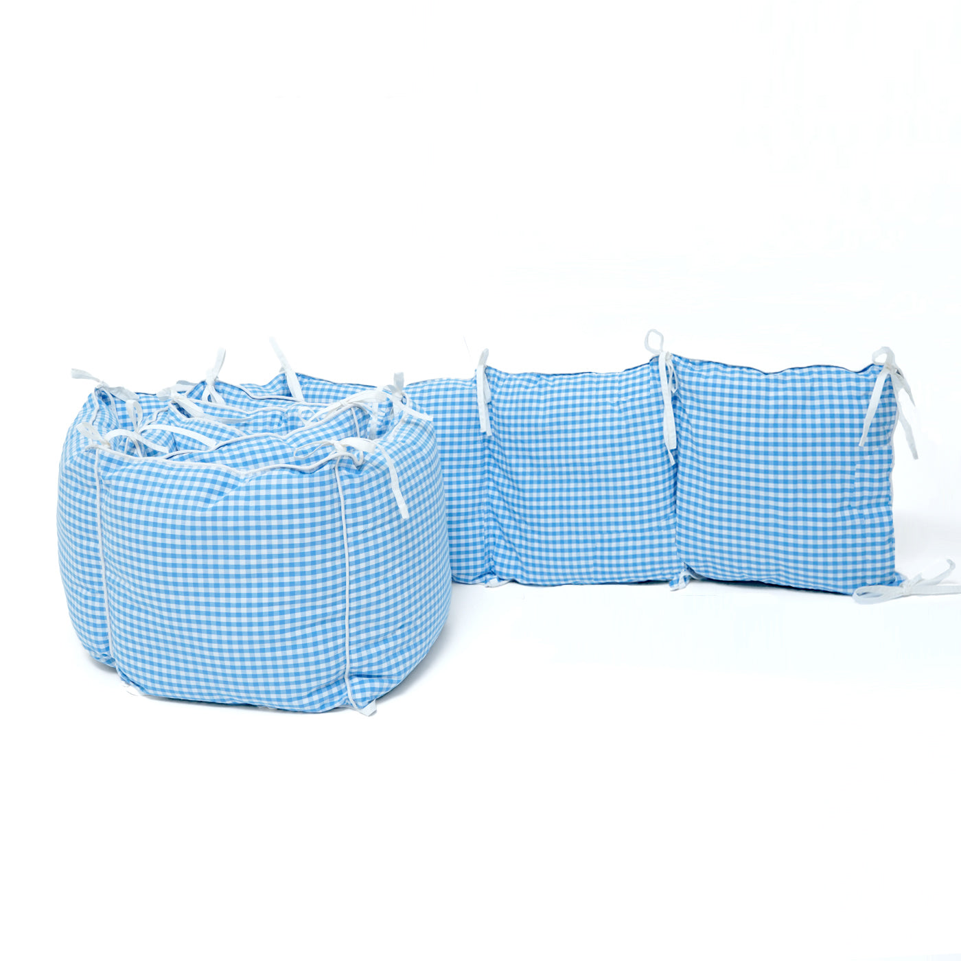 TULO BABY CRIB BUMPER – BLUE GINGHAM
