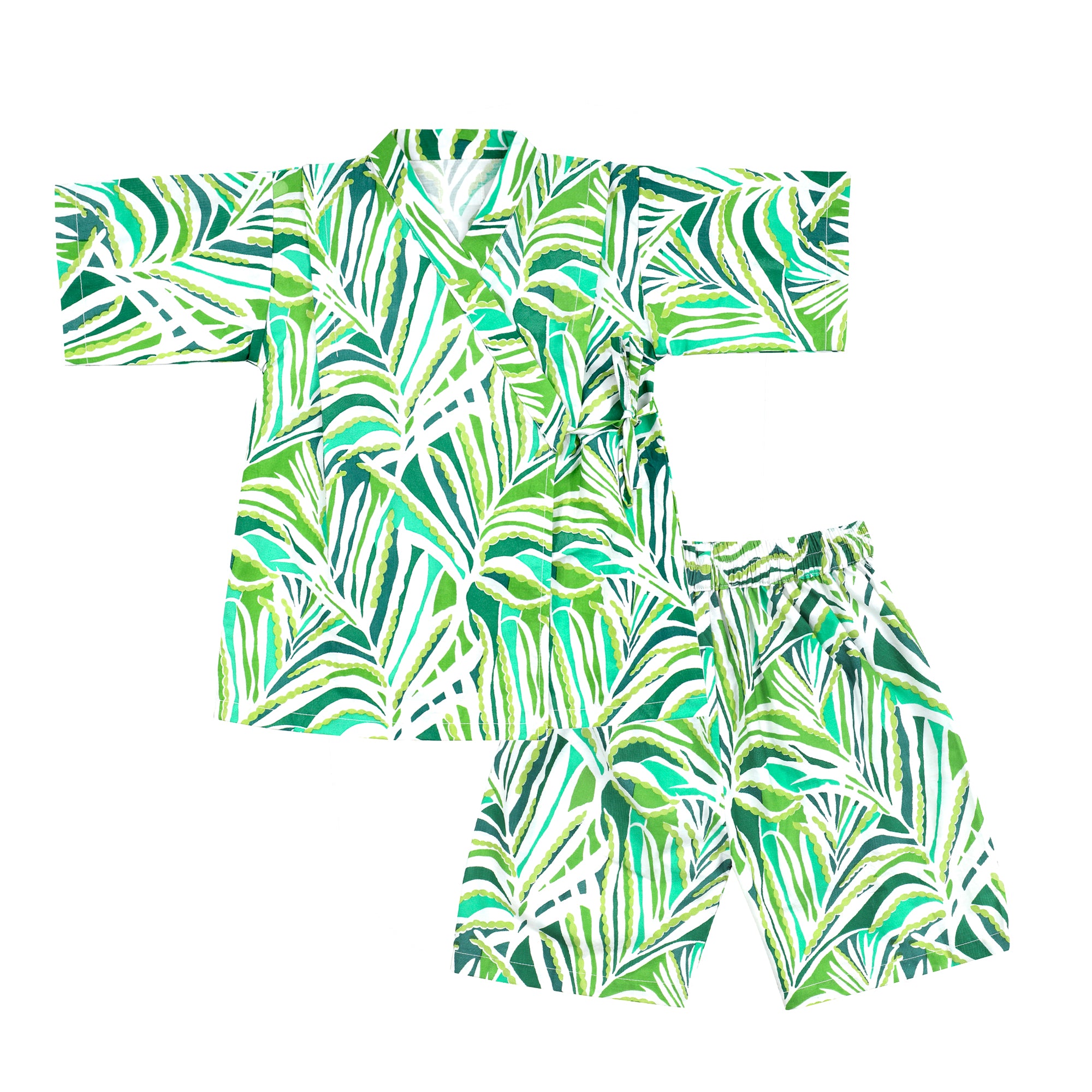 FOLIAGE KIMONO SHORTS SET