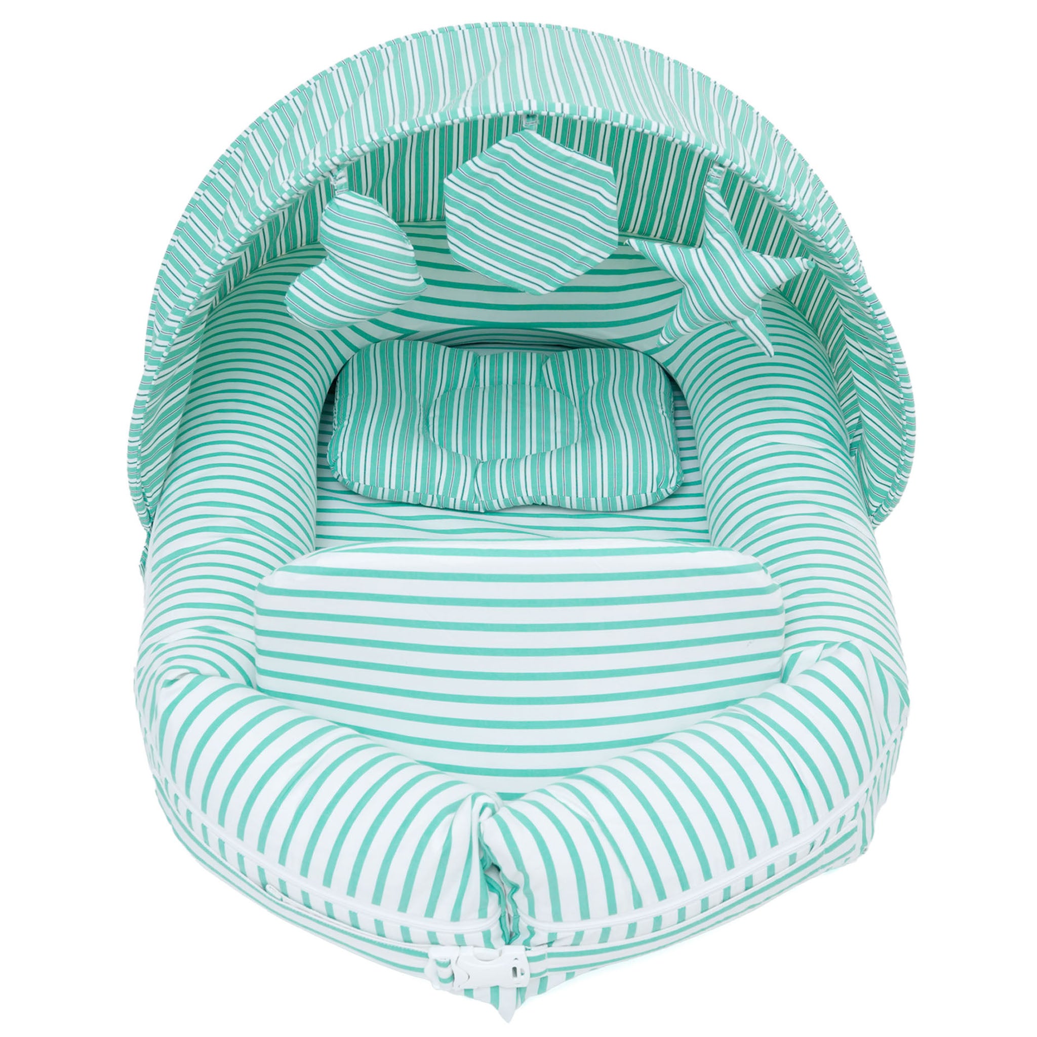 GREEN STRIPE NESTO PAD DONUT PILLOW