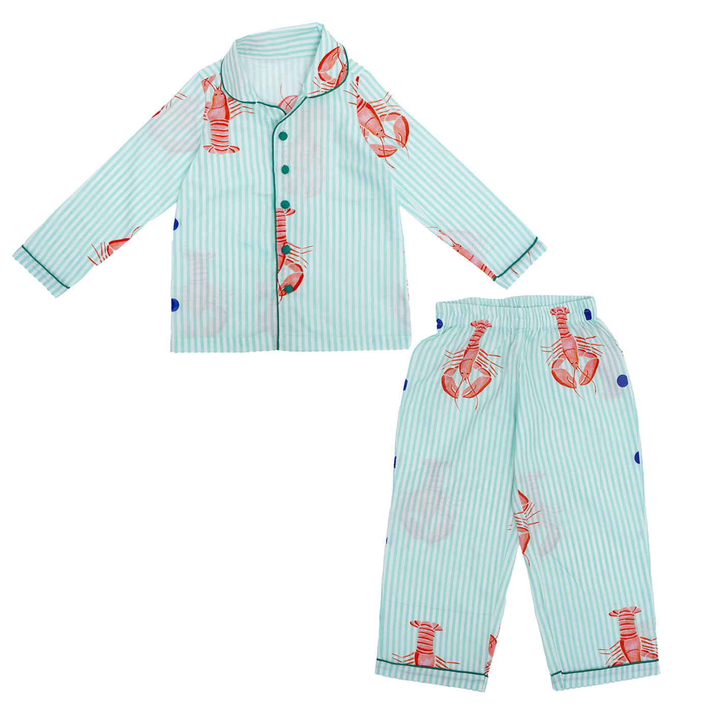 COTTON NIGHT SUIT - LOBSTER BAY | SLEEPWEAR | TULO BABY