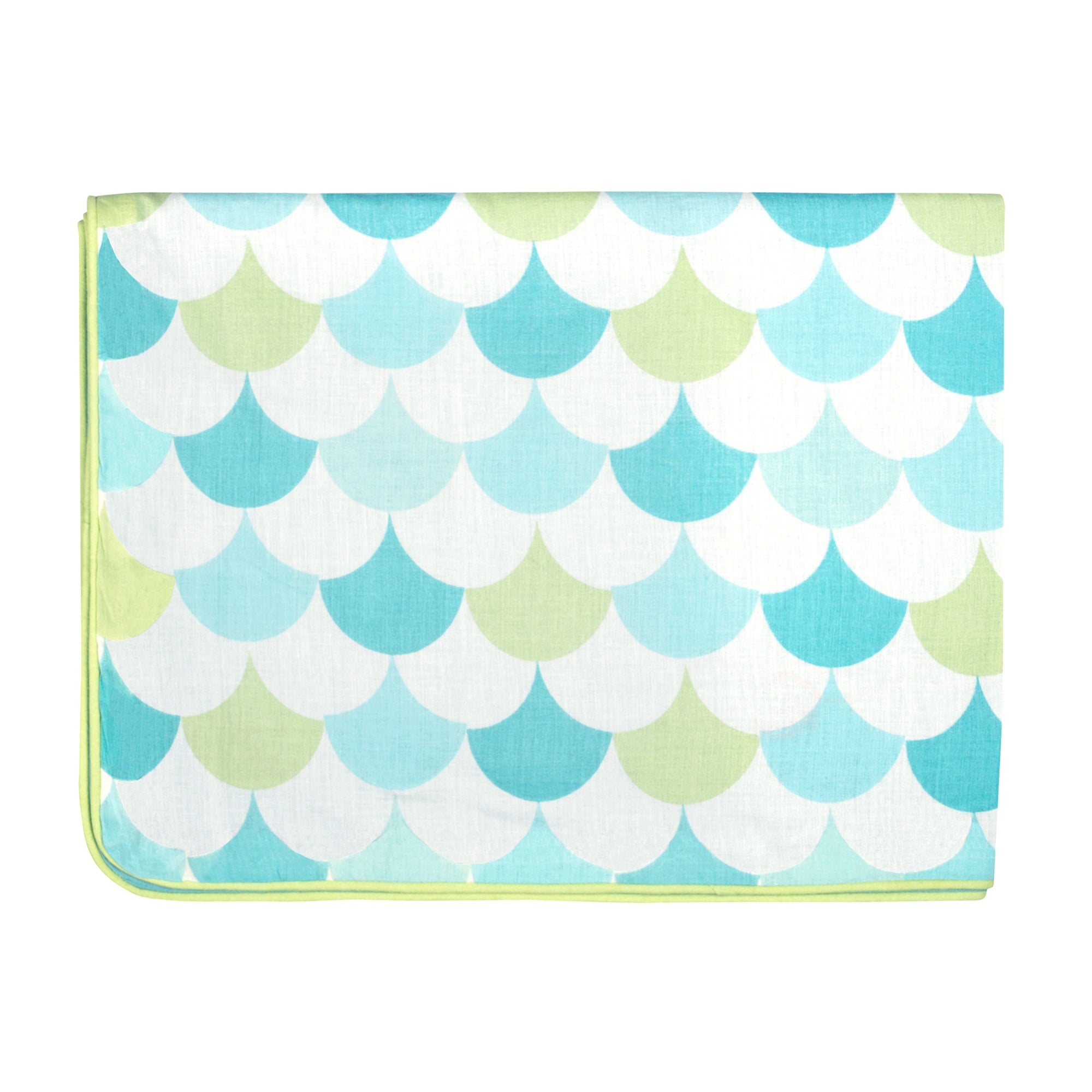 MELLOW GREEN SCALLOP COTTON BLANKET