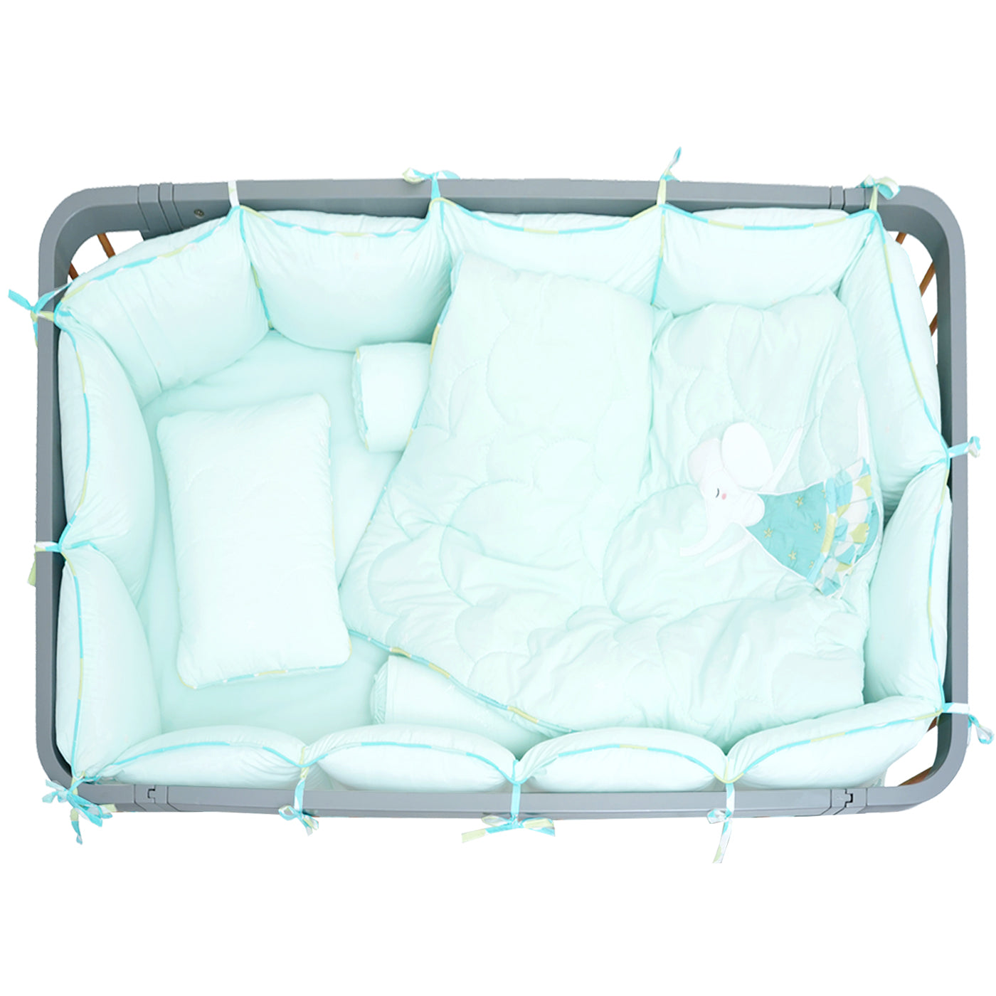 TULO BABY QUILT | MINT ELEPHANT BALLERINA