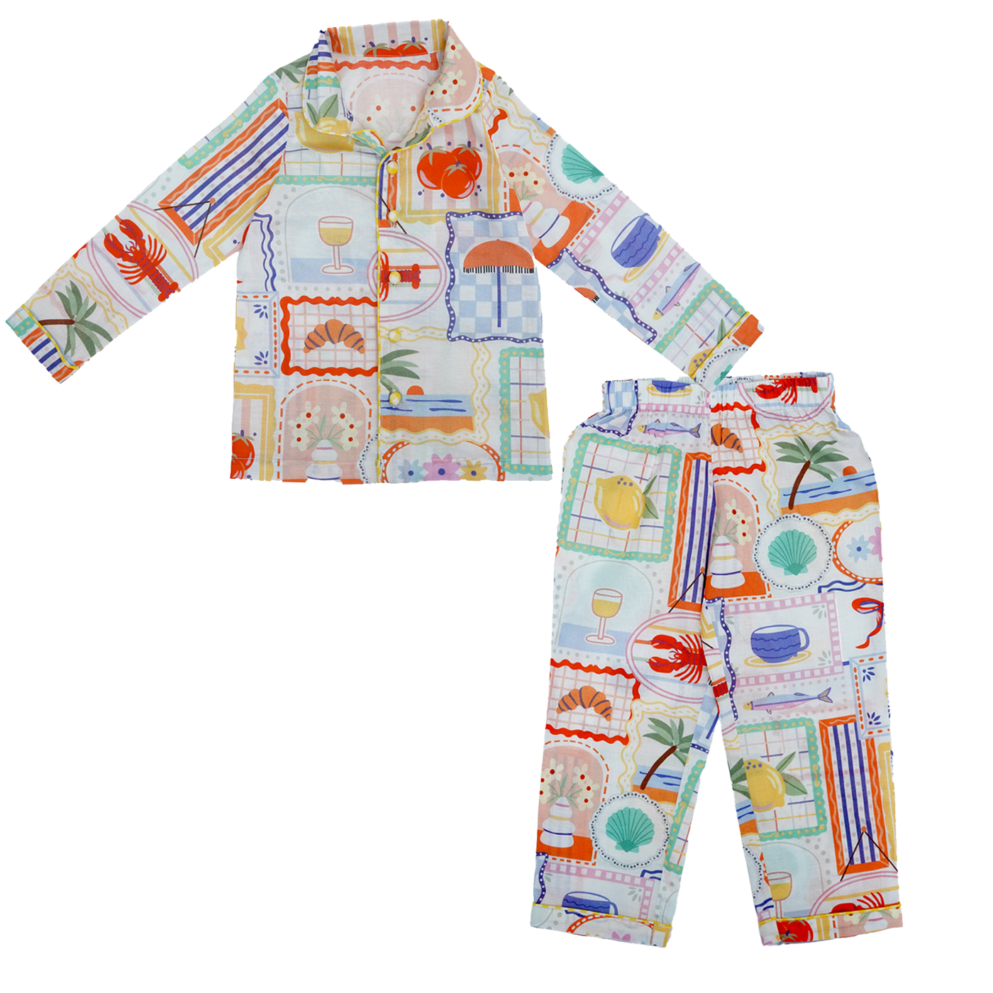 COTTON NIGHT SUIT - MEDITERRANEAN SUMMER | SLEEPWEAR | TULO BABY
