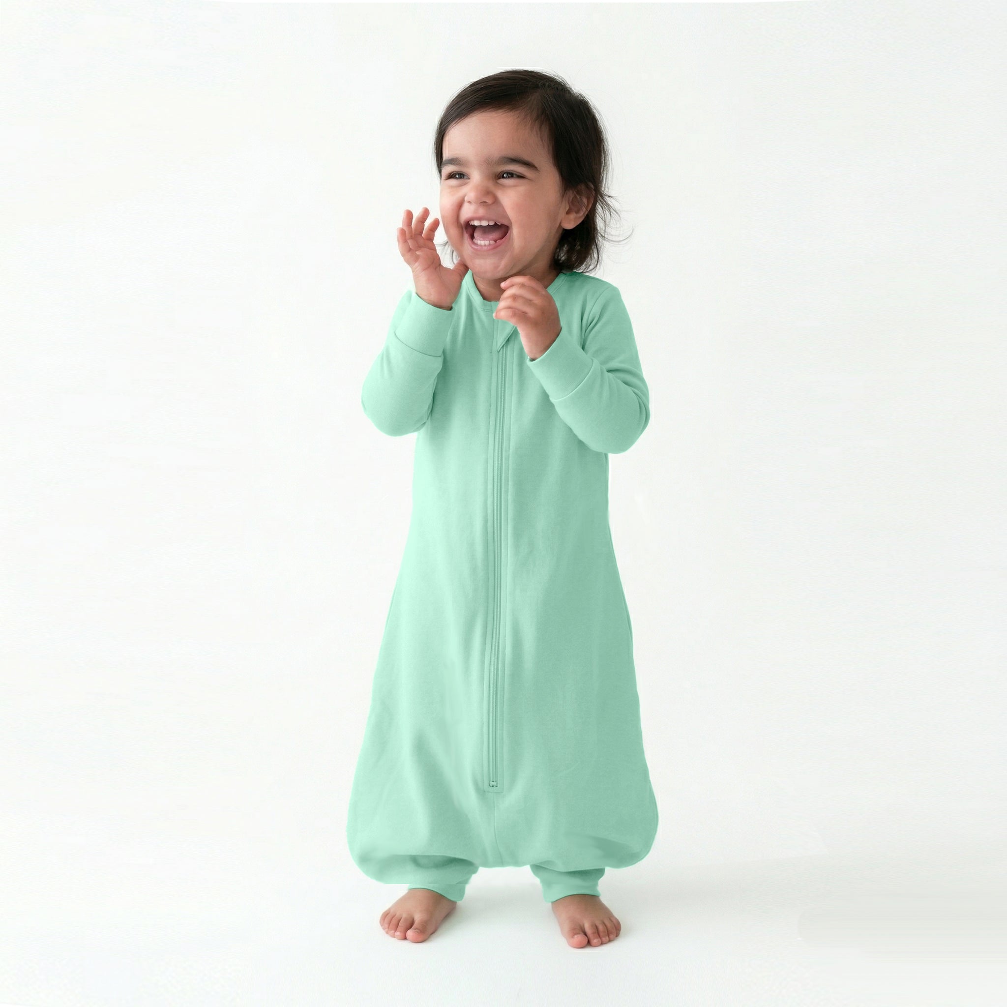 BABY SLEEPING BAG WITH FOOTIES AND SLEEVES (2.5 TOG) - SEA GREEN | TULO BABY