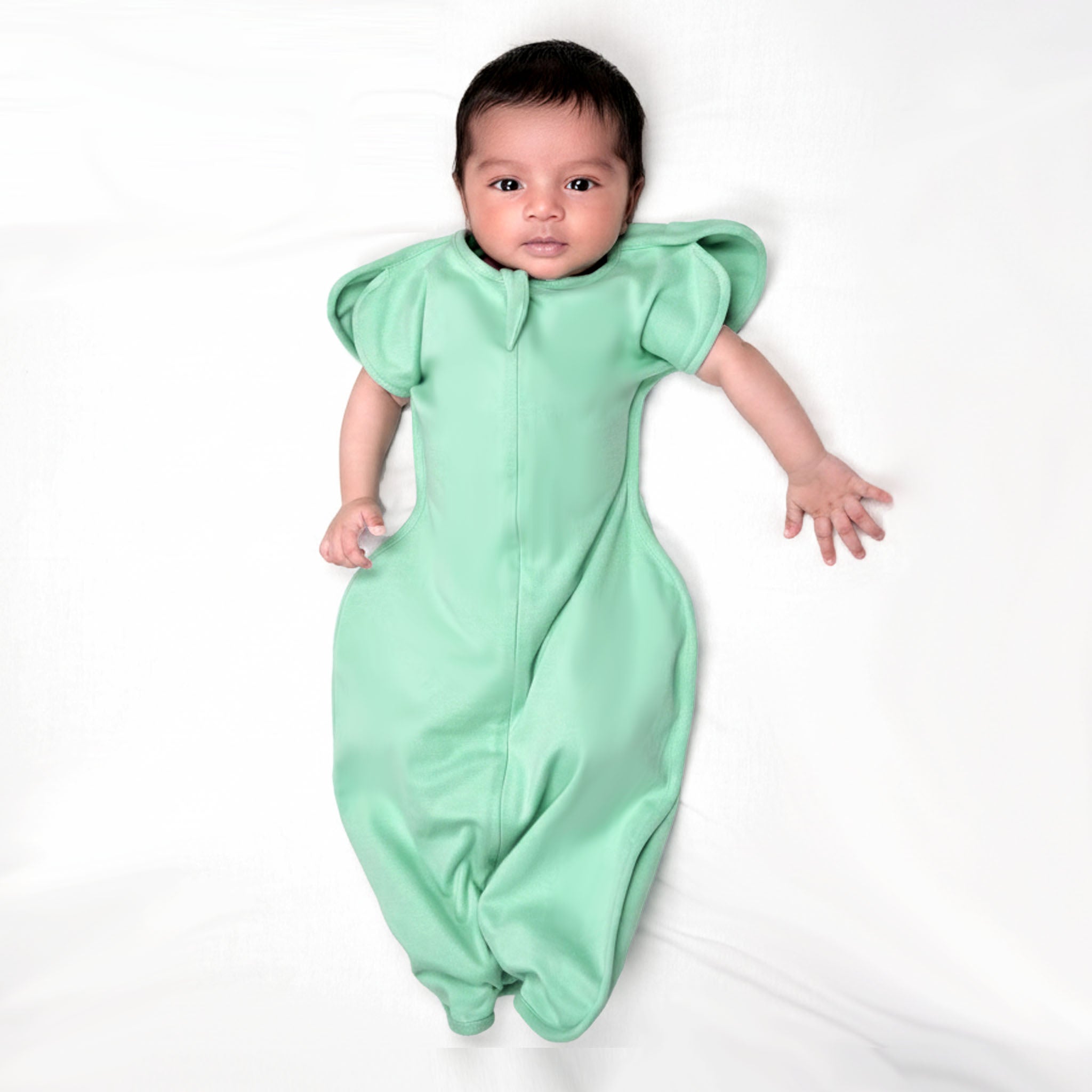 TRANSITIONAL POD SWADDLE FOR BABIES (0.6 TOG) - SEA GREEN | TULO BABY