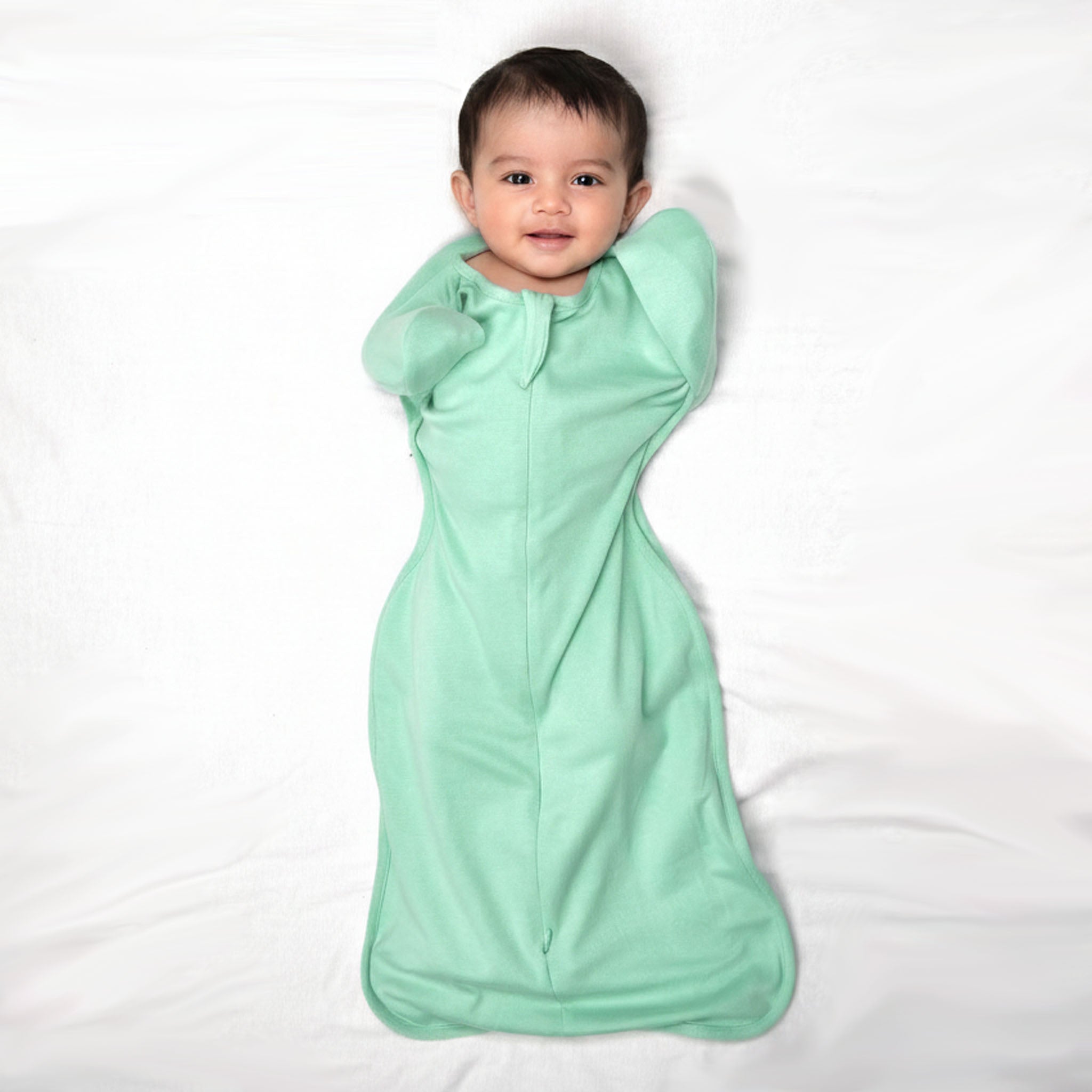 TRANSITIONAL POD SWADDLE FOR BABIES (0.6 TOG) - SEA GREEN | TULO BABY