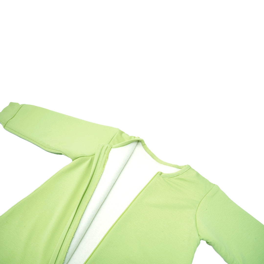 BABY SLEEPING BAG WITH FOOTIES AND SLEEVES (2.5 TOG) - SHADOW LIME | TULO BABY