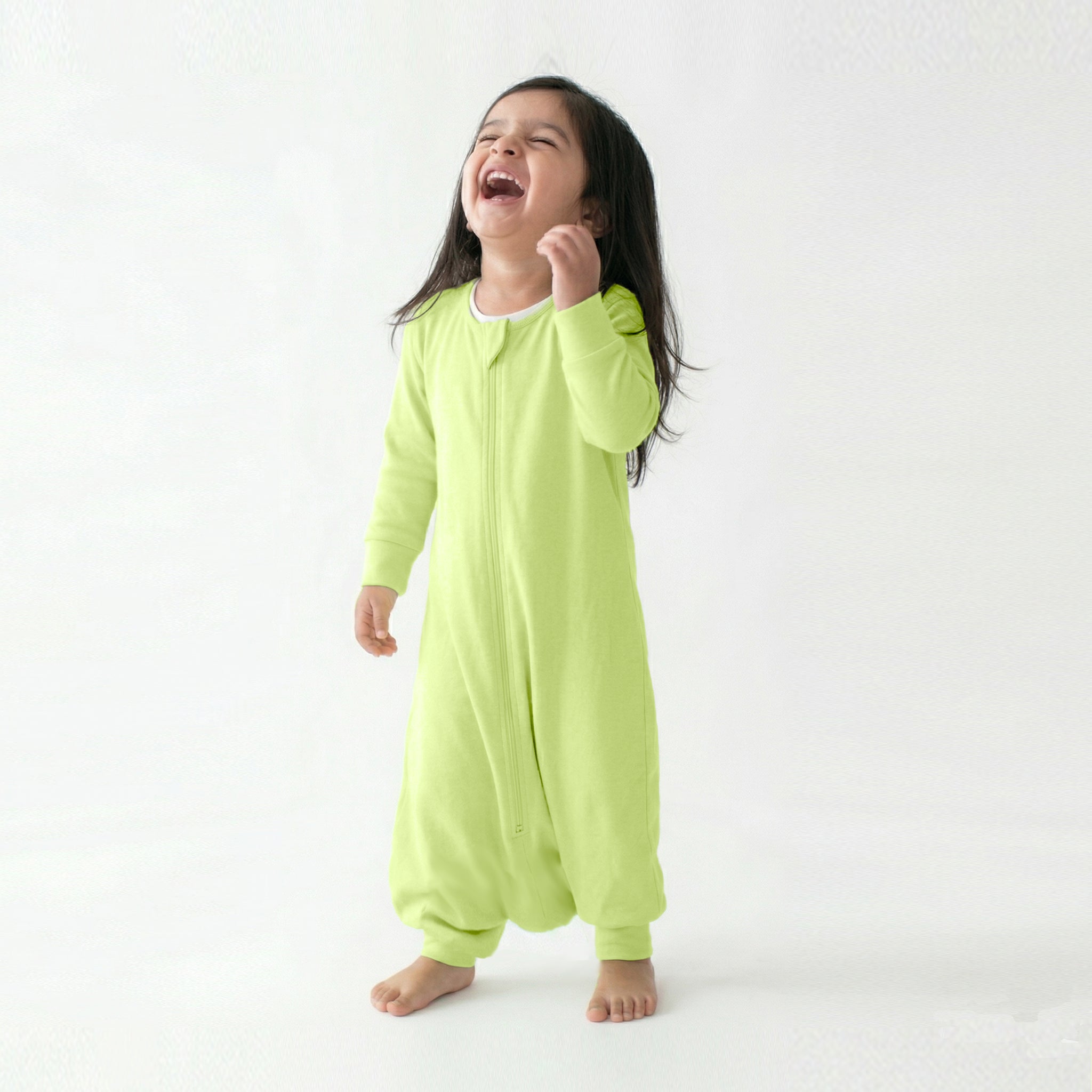 BABY SLEEPING BAG WITH FOOTIES AND SLEEVES (2.5 TOG) - SHADOW LIME | TULO BABY