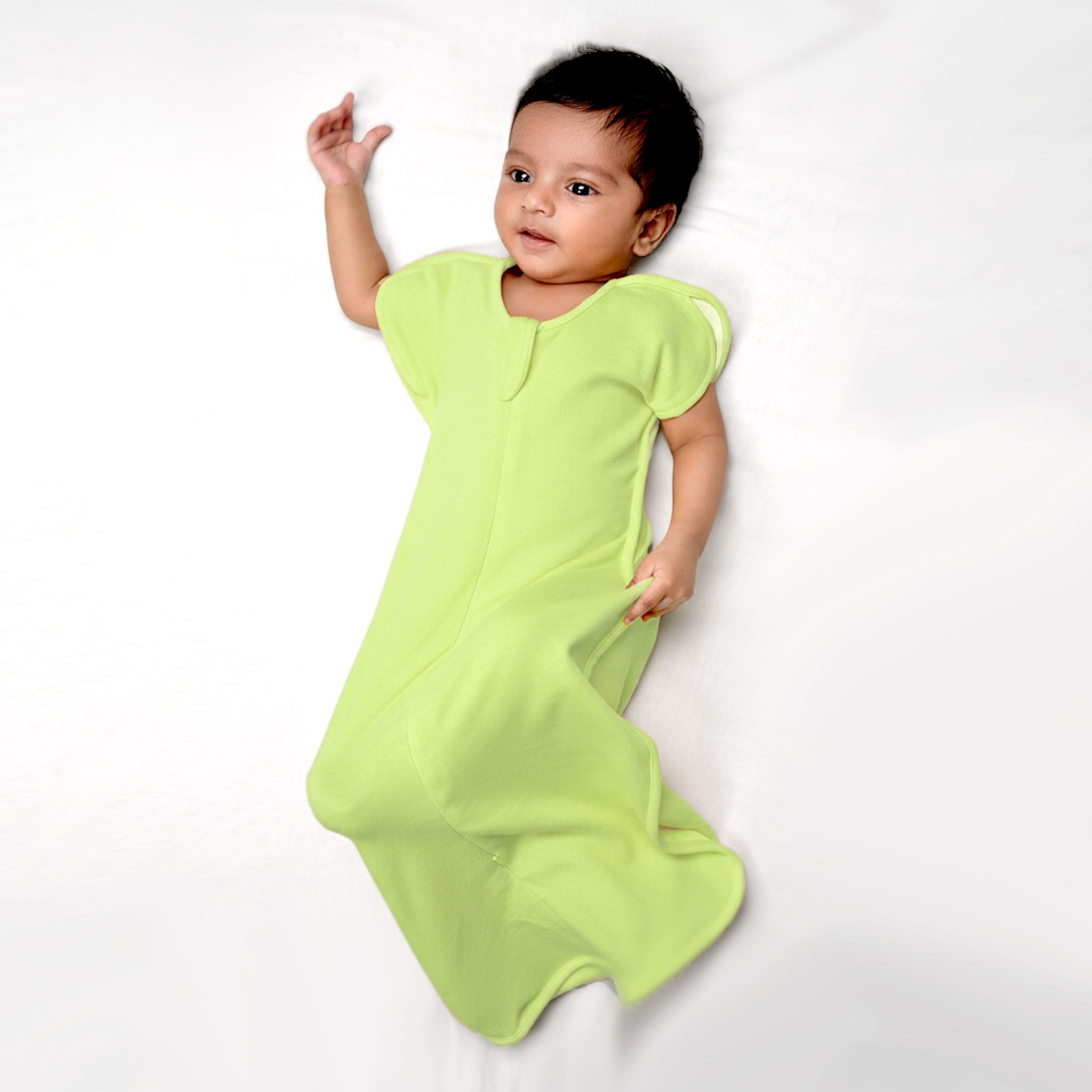 TRANSITIONAL POD SWADDLE FOR BABIES (2.5 TOG) - SHADOW LIME | TULO BABY