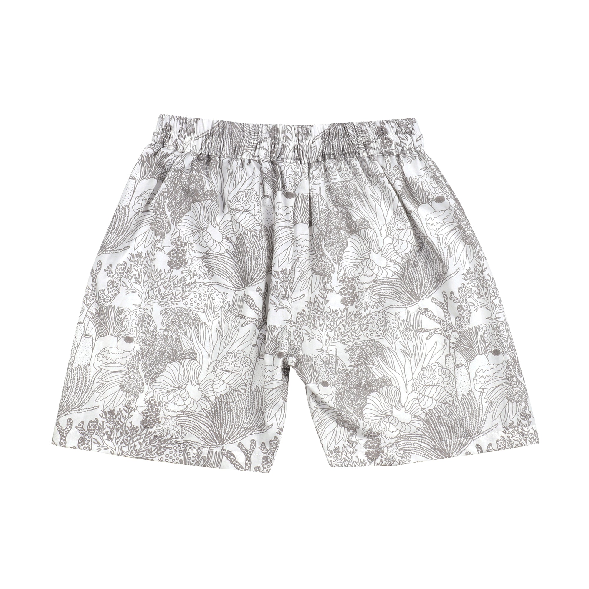 SMOKY GREY CORAL SHIRT AND SHORTS SET