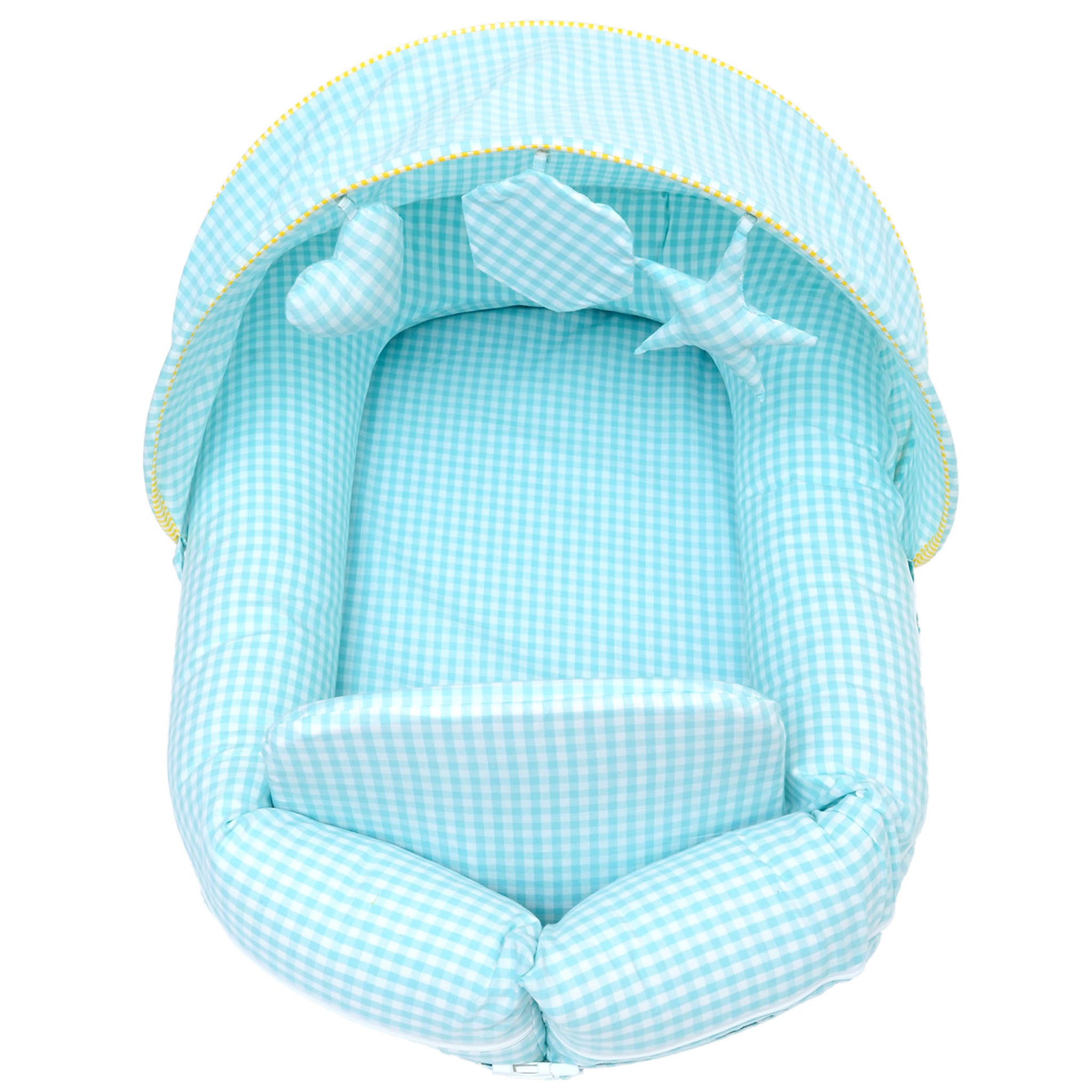 AQUA GINGHAM NESTO PAD CANOPY