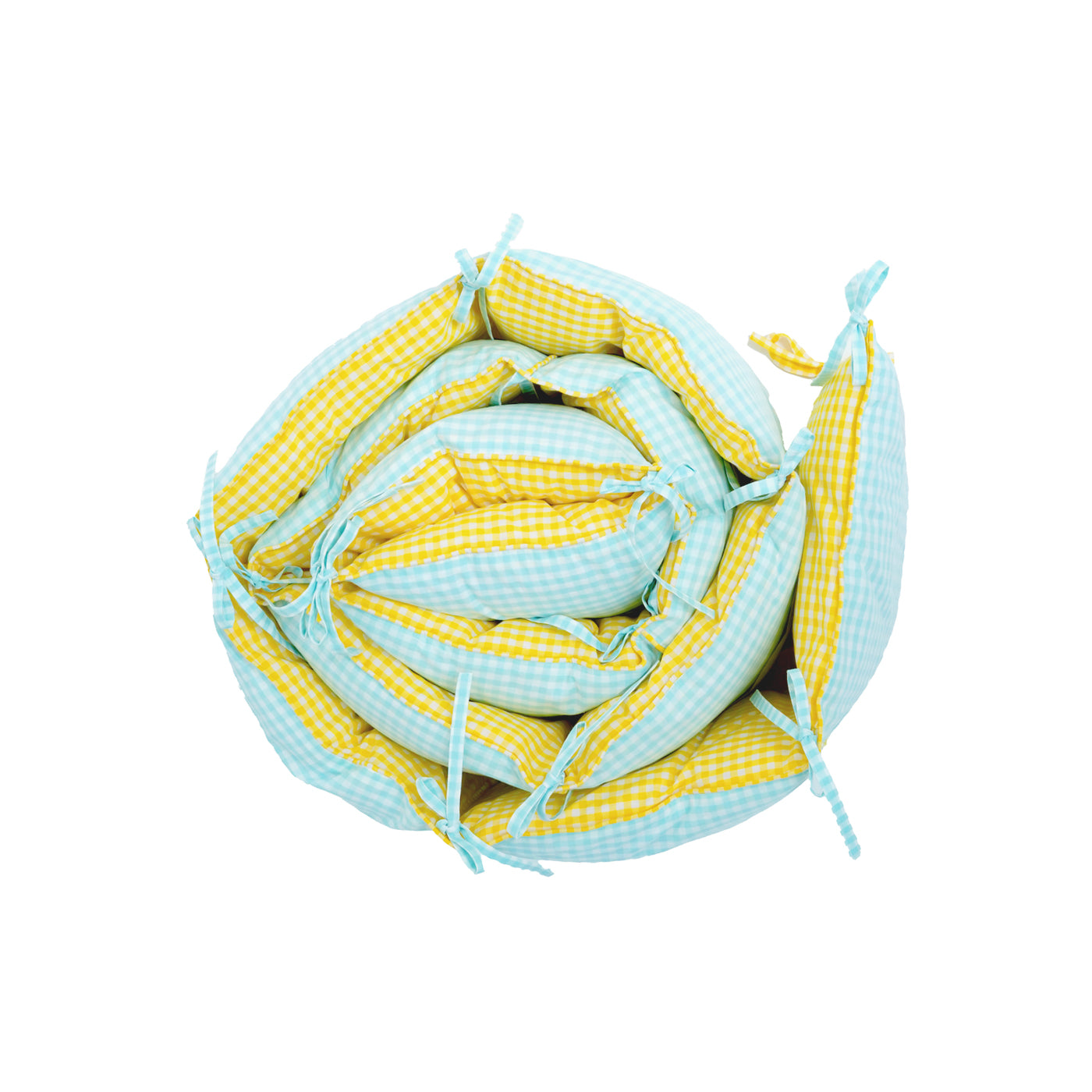 TULO BABY CRIB BUMPER – TEAL GINGHAM