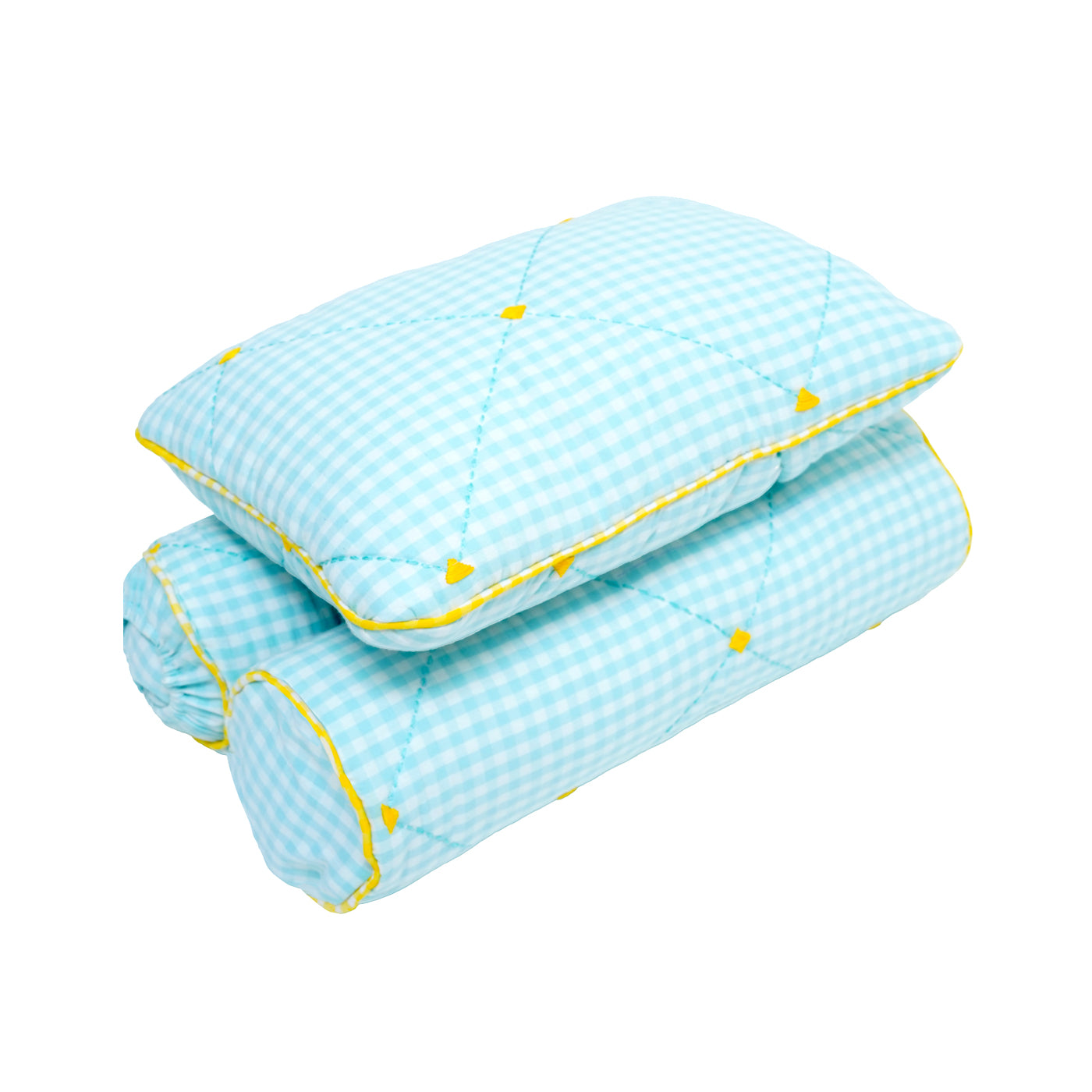 TULO BABY PILLOW SET – TEAL GINGHAM