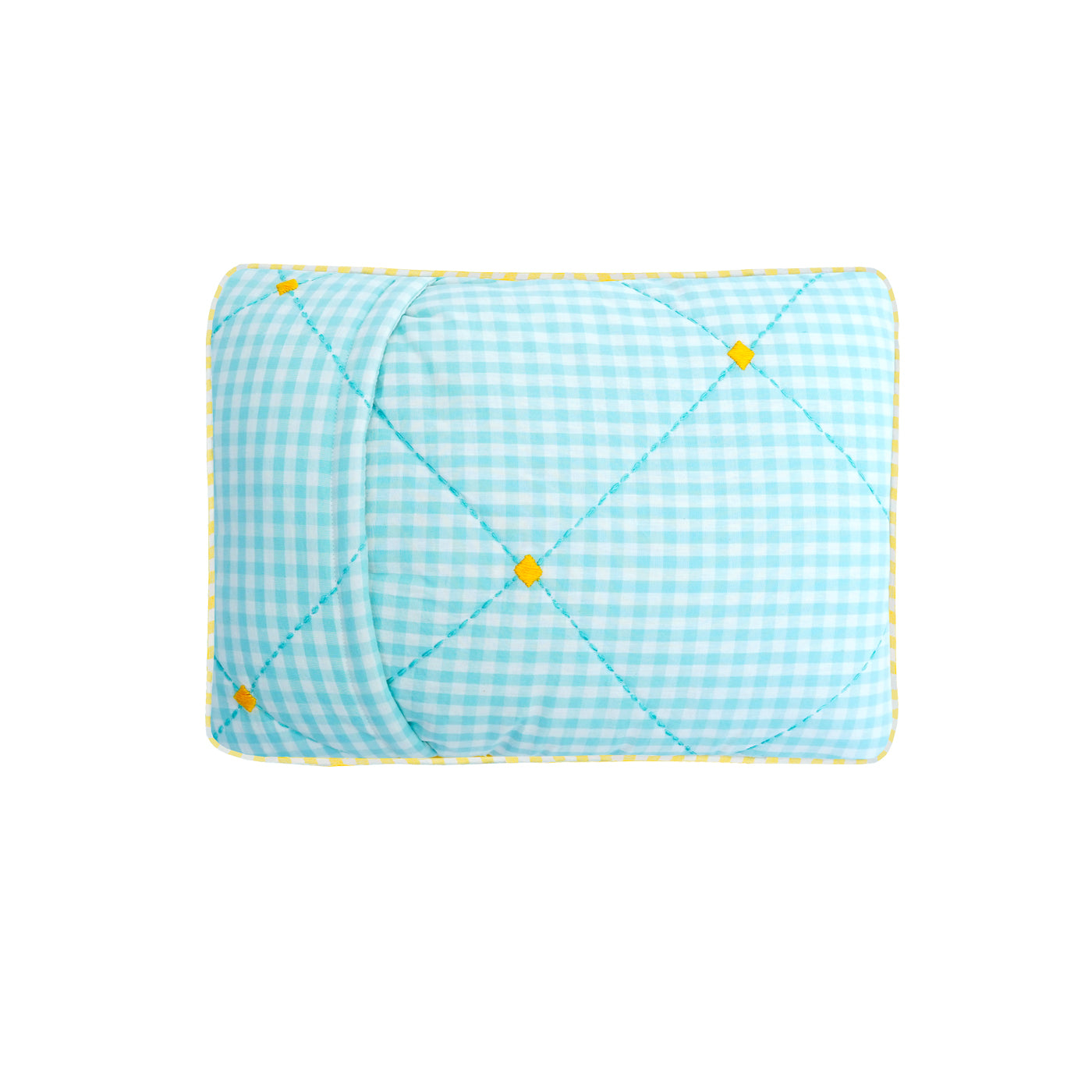 TULO BABY PILLOW SET – TEAL GINGHAM