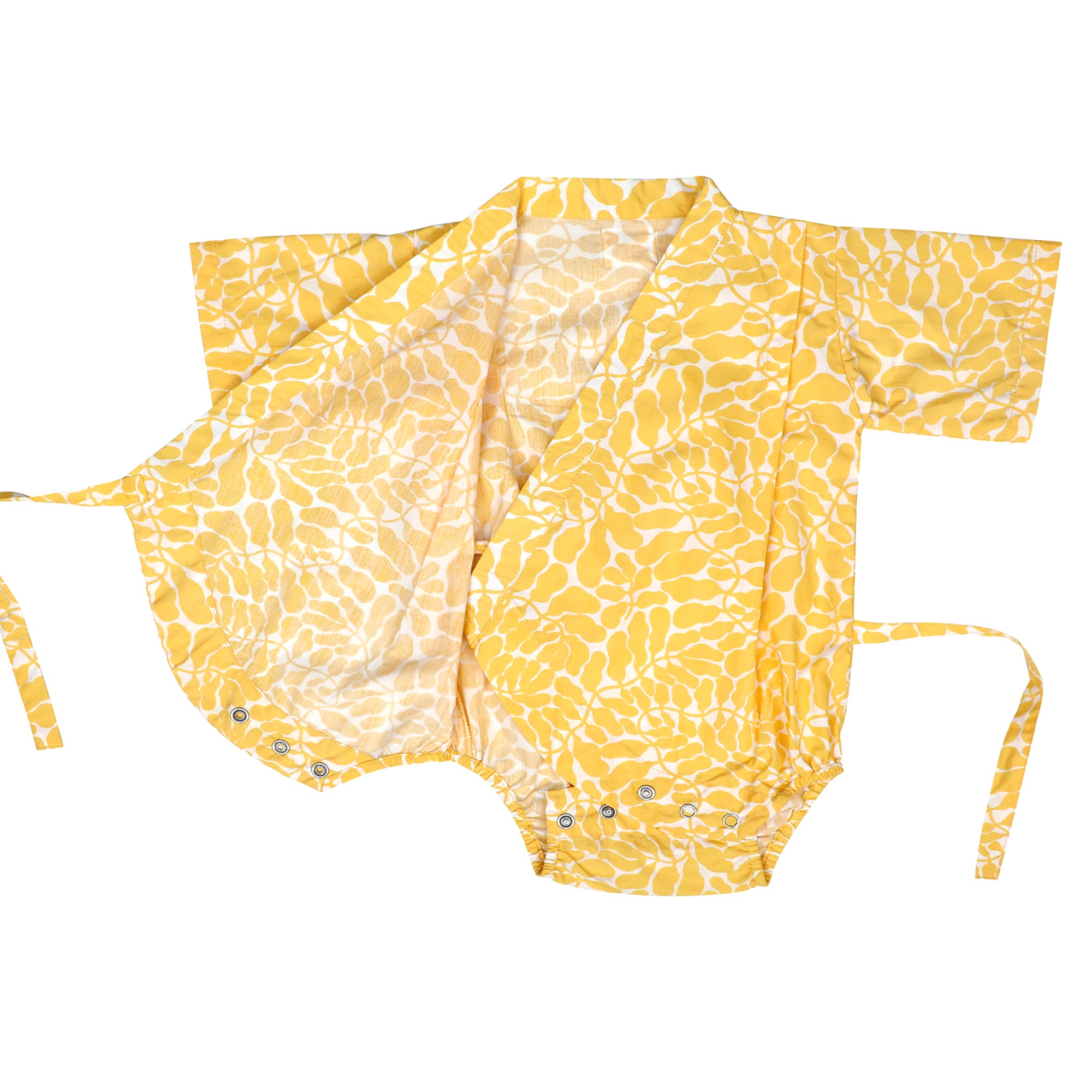 YOLK YELLOW FERN KIMONO ONESIE