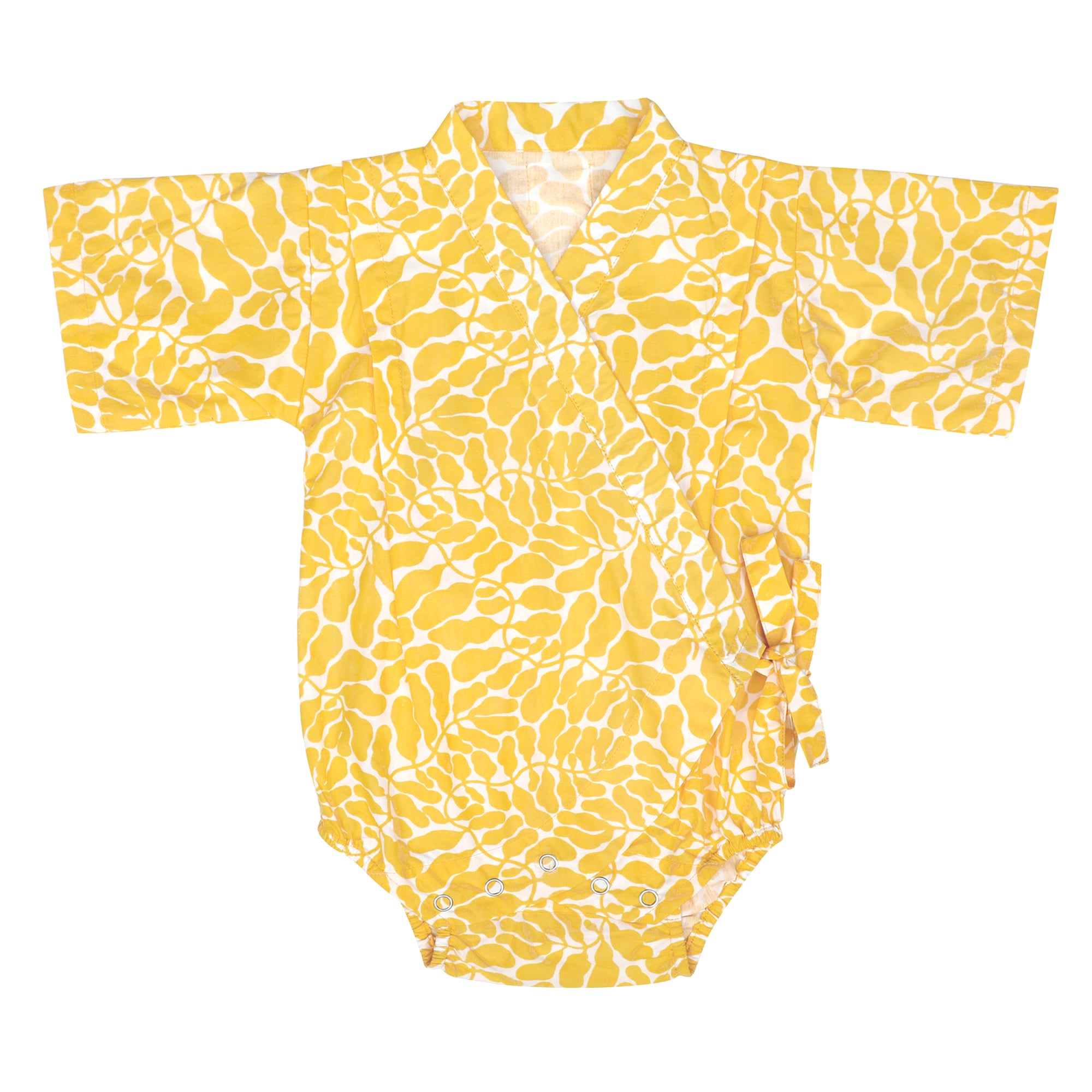 YOLK YELLOW FERN KIMONO ONESIE