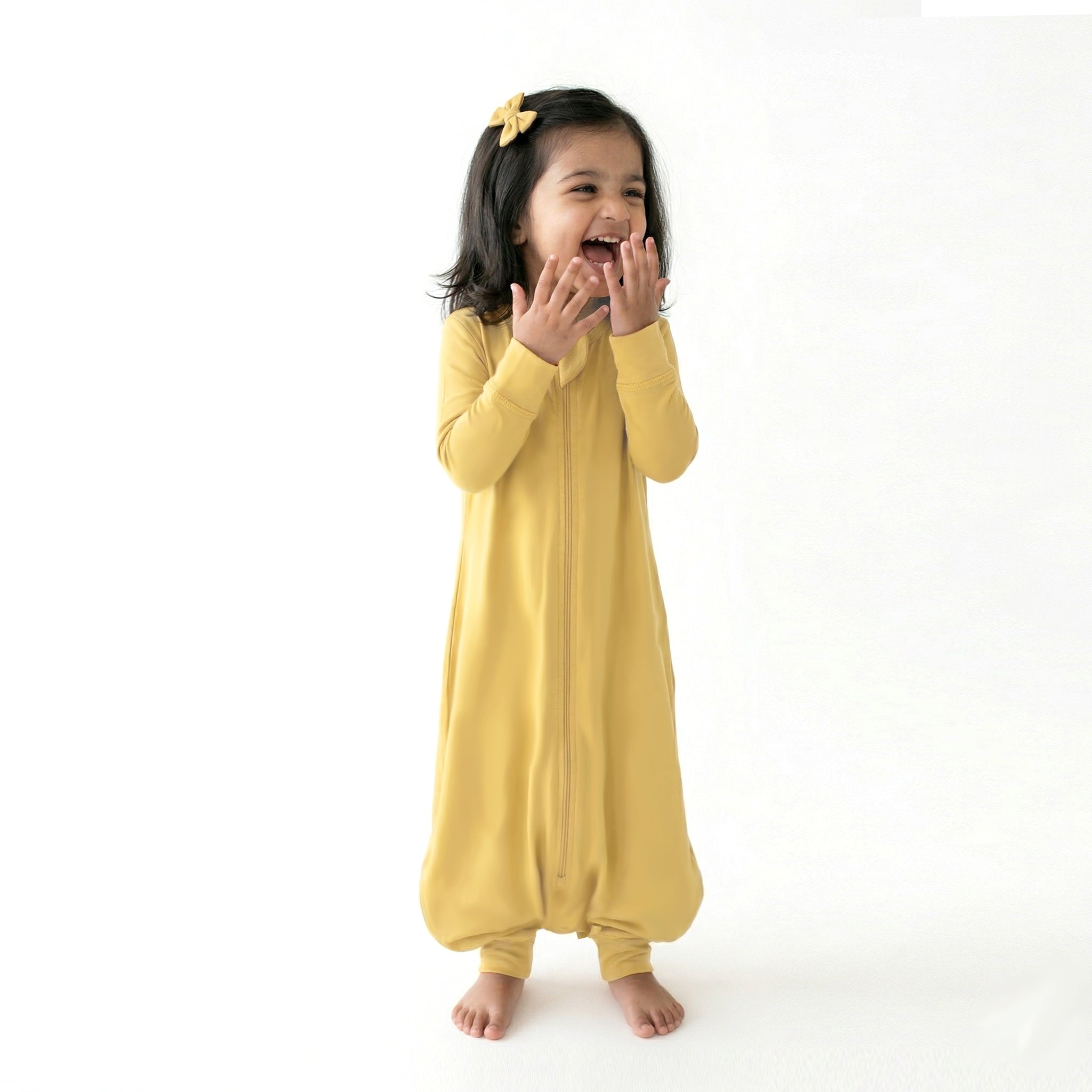 BABY SLEEPING BAG WITH FOOTIES AND SLEEVES (2.5 TOG) - YOLK YELLOW | TULO BABY