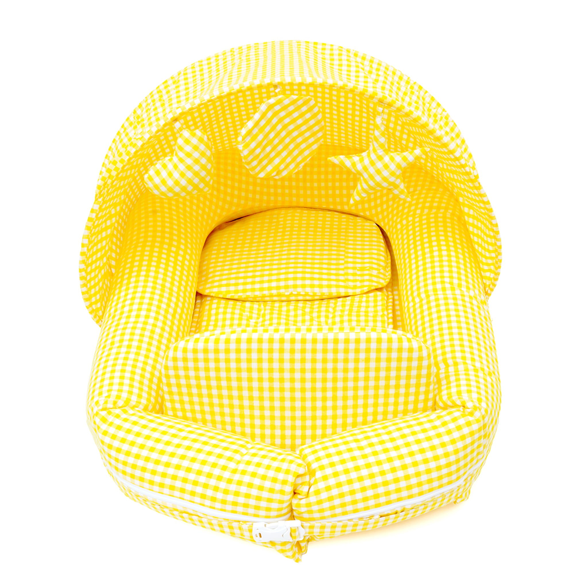 YELLOW GINGHAM NESTO PAD MUSTARD PILLOW