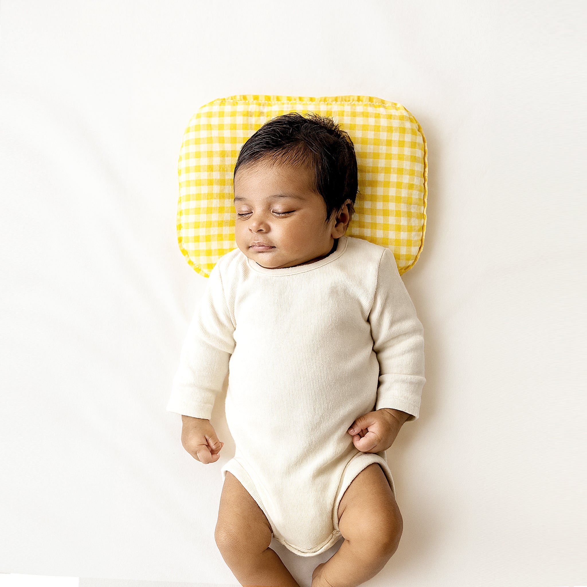 YELLOW GINGHAM NESTO PAD MUSTARD PILLOW