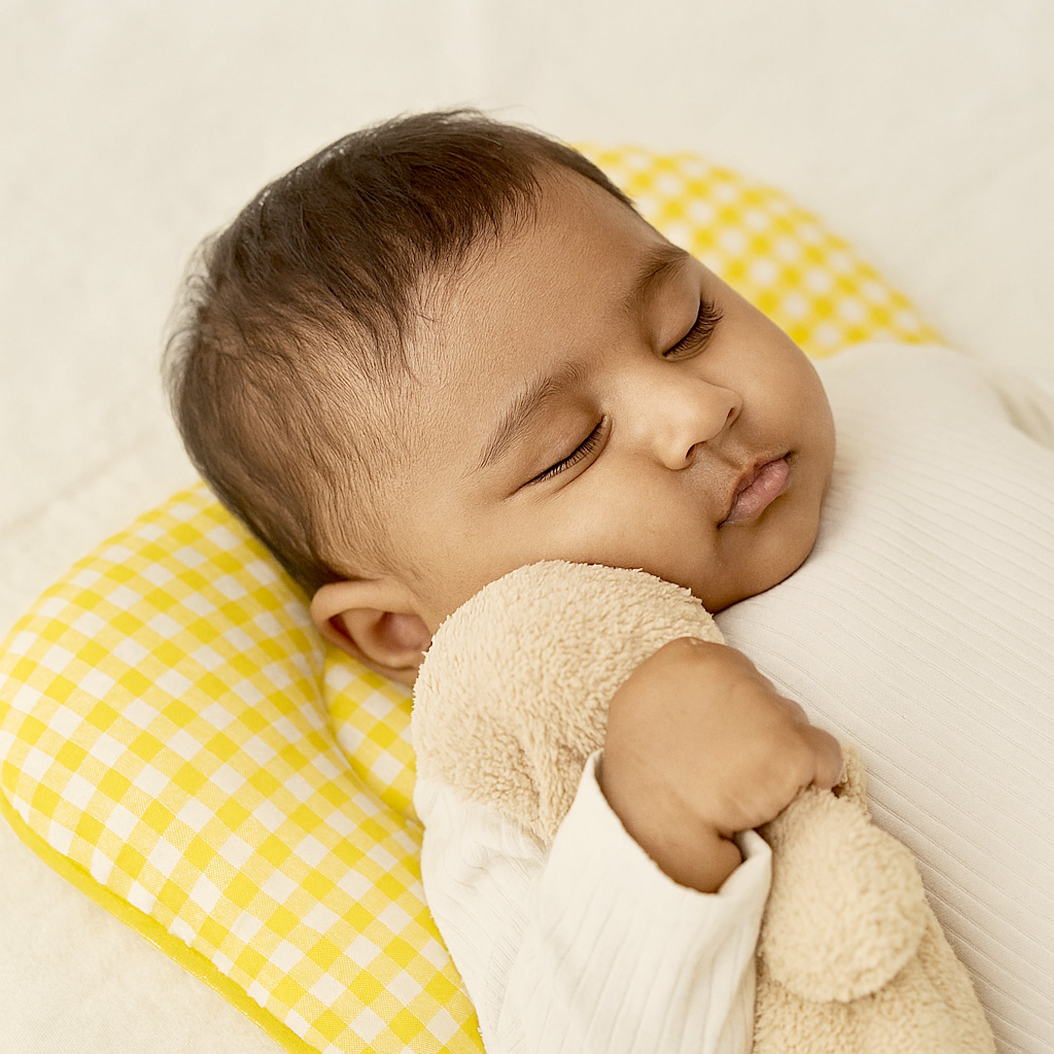 YELLOW GINGHAM NESTO PAD DONUT PILLOW