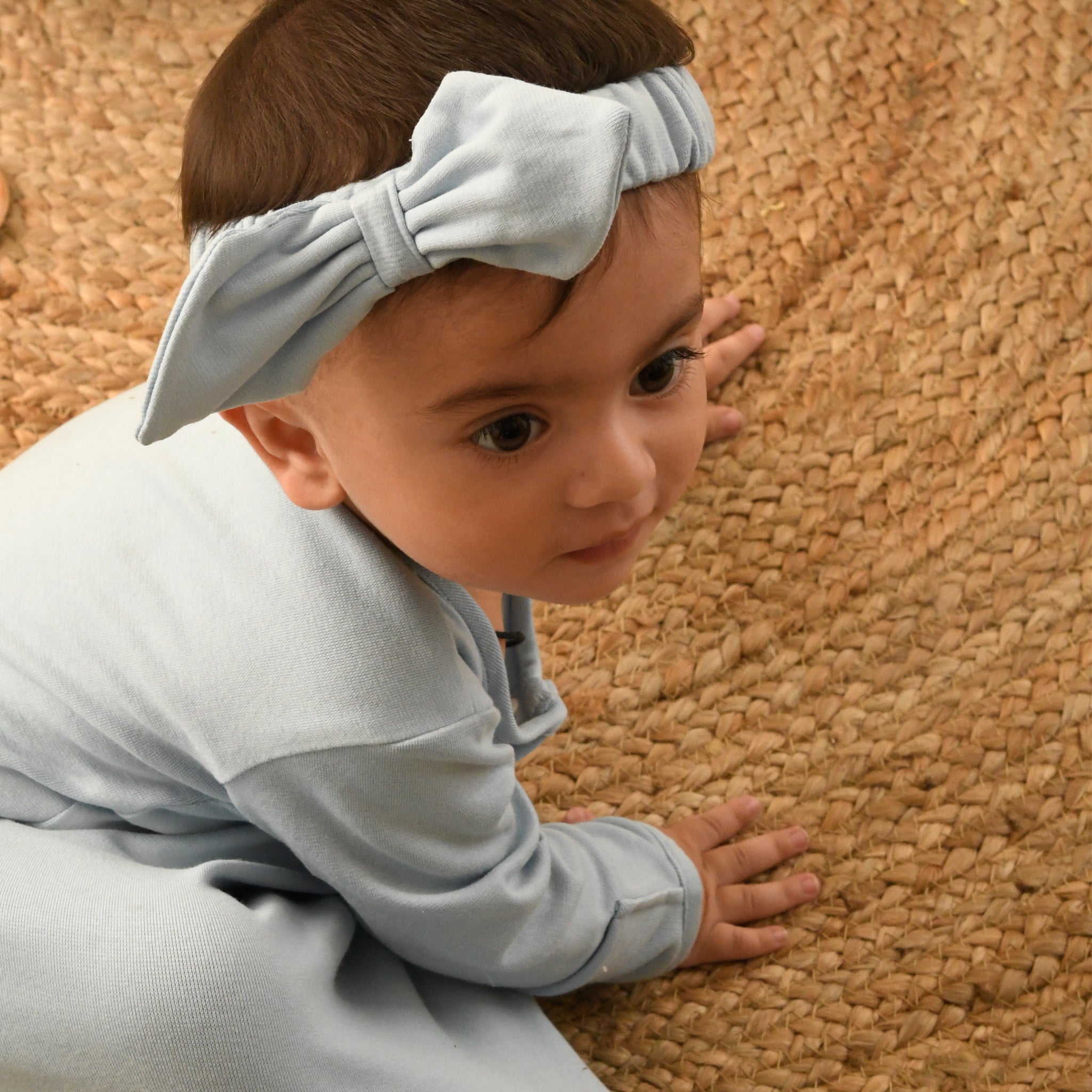 DUSK BLUE BOW HEADBAND