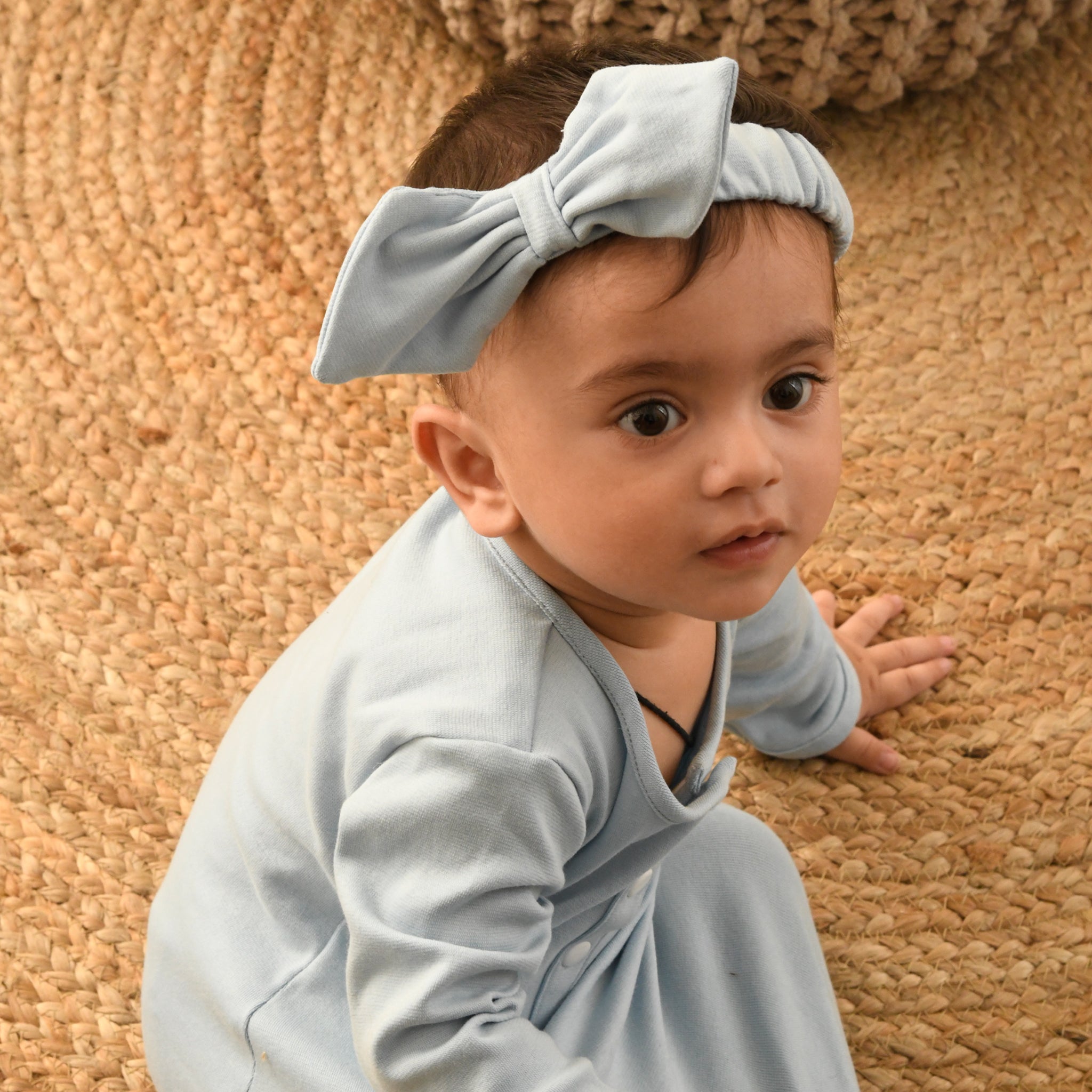 DUSK BLUE BOW HEADBAND
