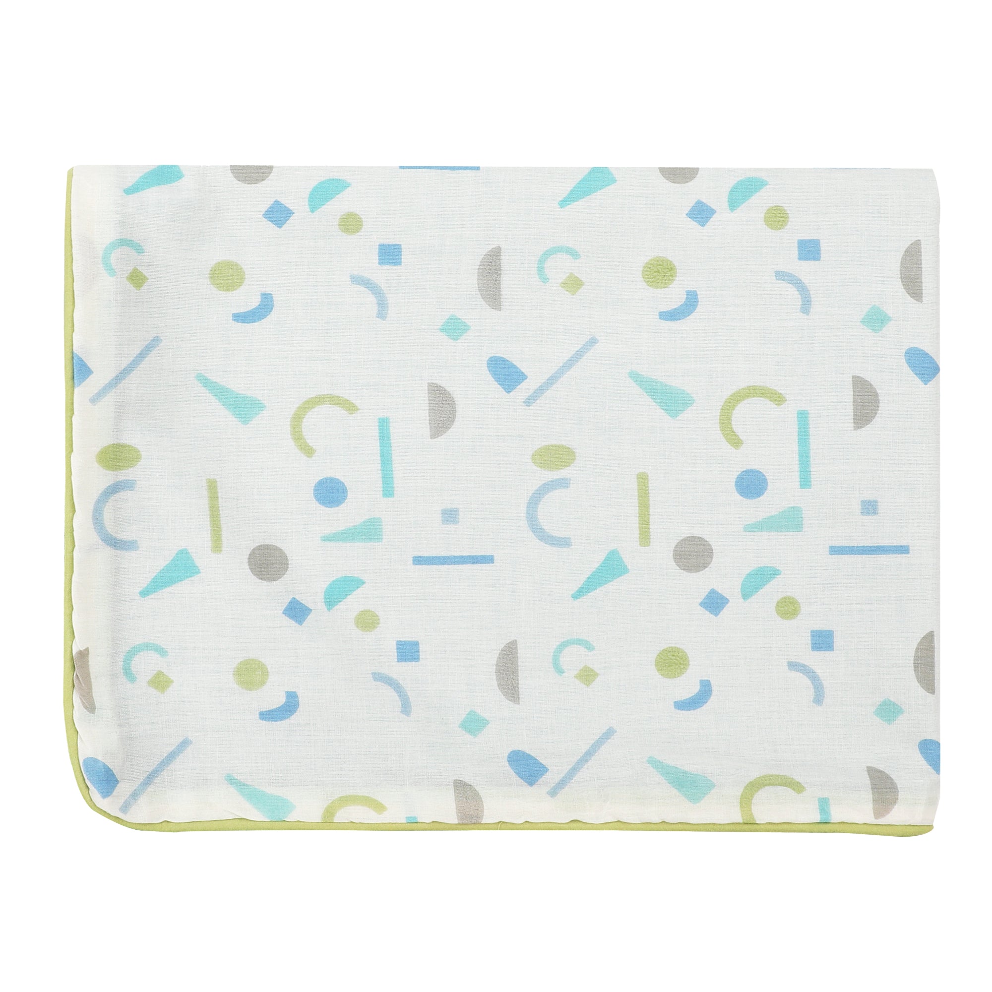 MELLOW GREEN GEOMETRY COTTON BLANKET