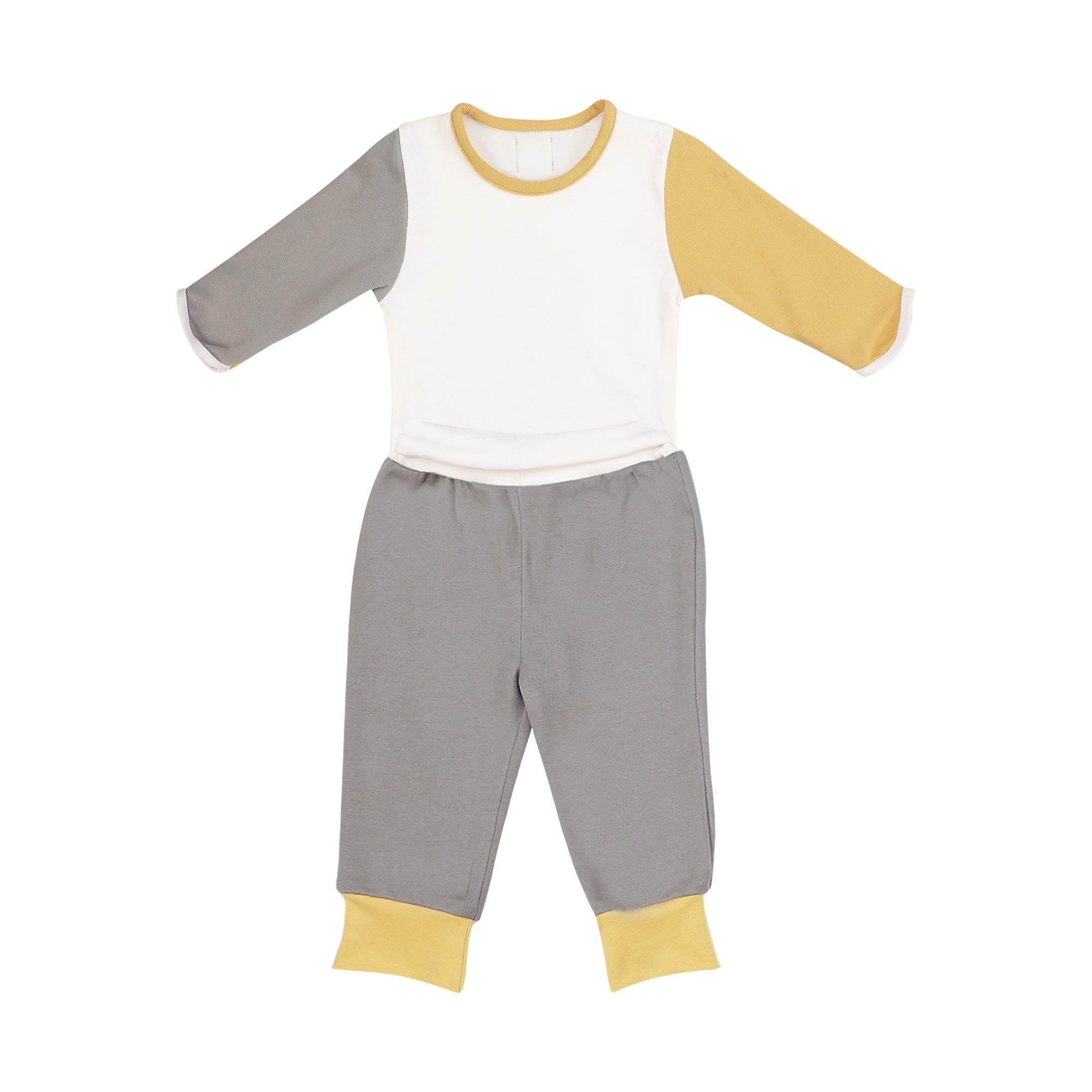 YELLOW GREY TWO PIECE SET
