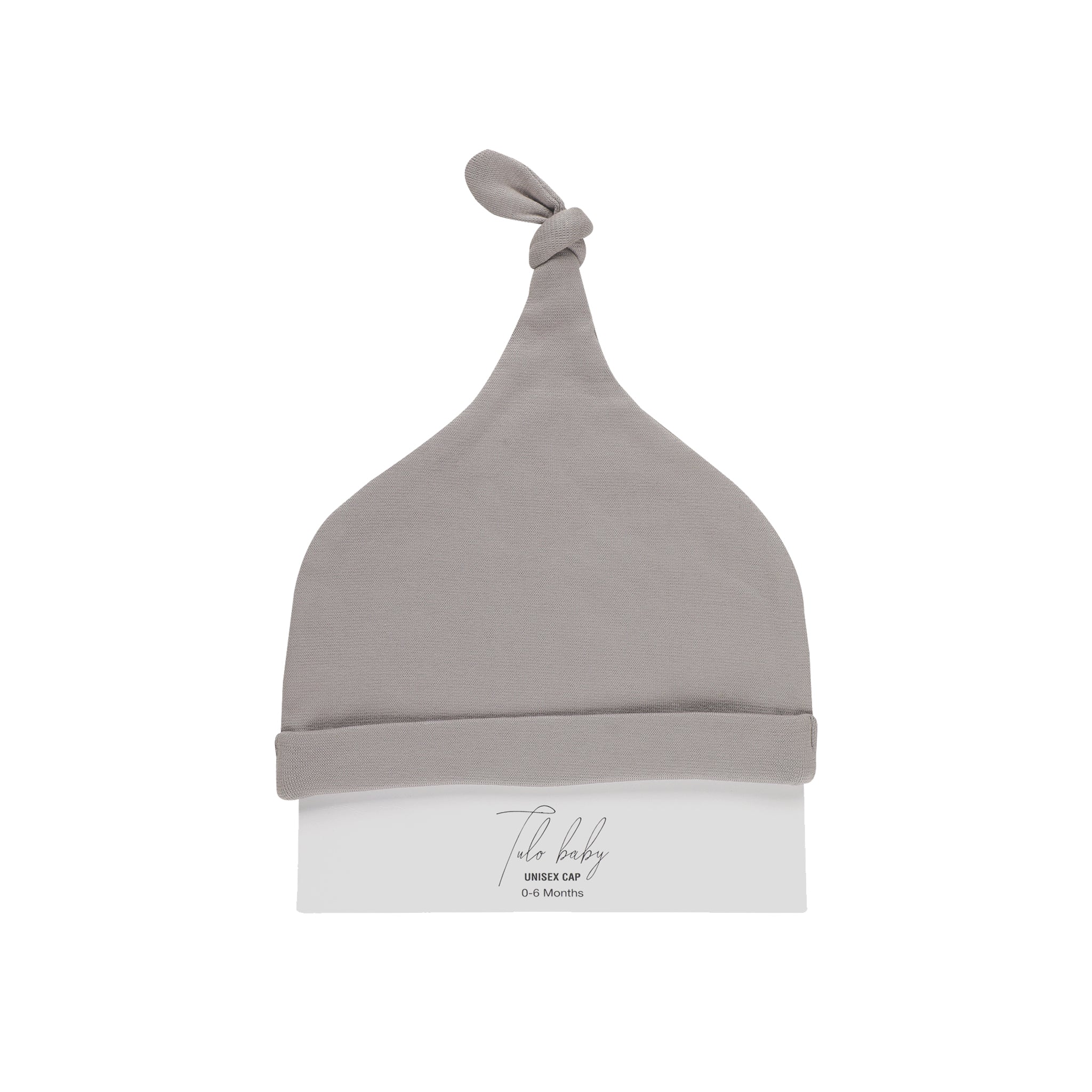 SMOKY GREY KNOTTED BEANIE