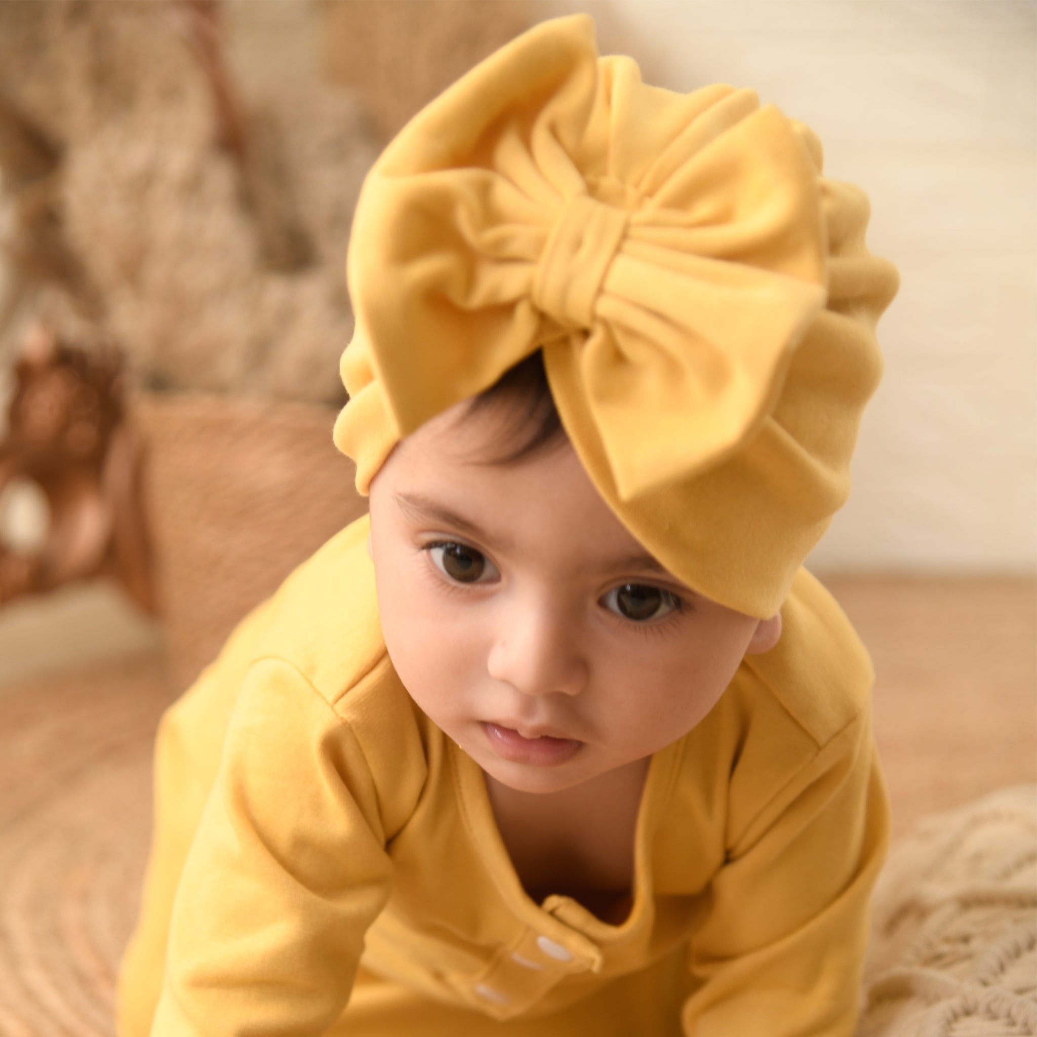YOLK YELLOW BOW TURBAN