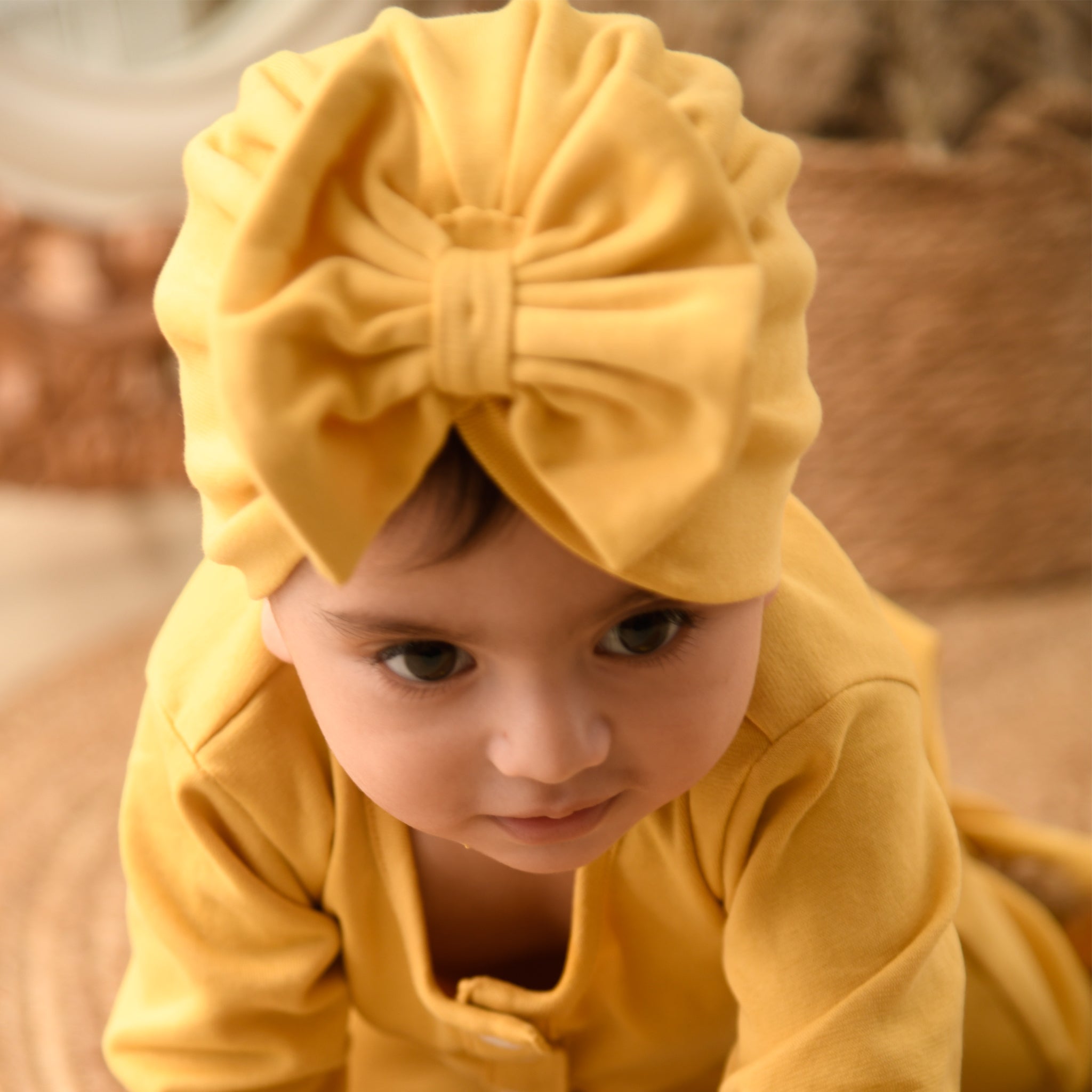 YOLK YELLOW BOW TURBAN
