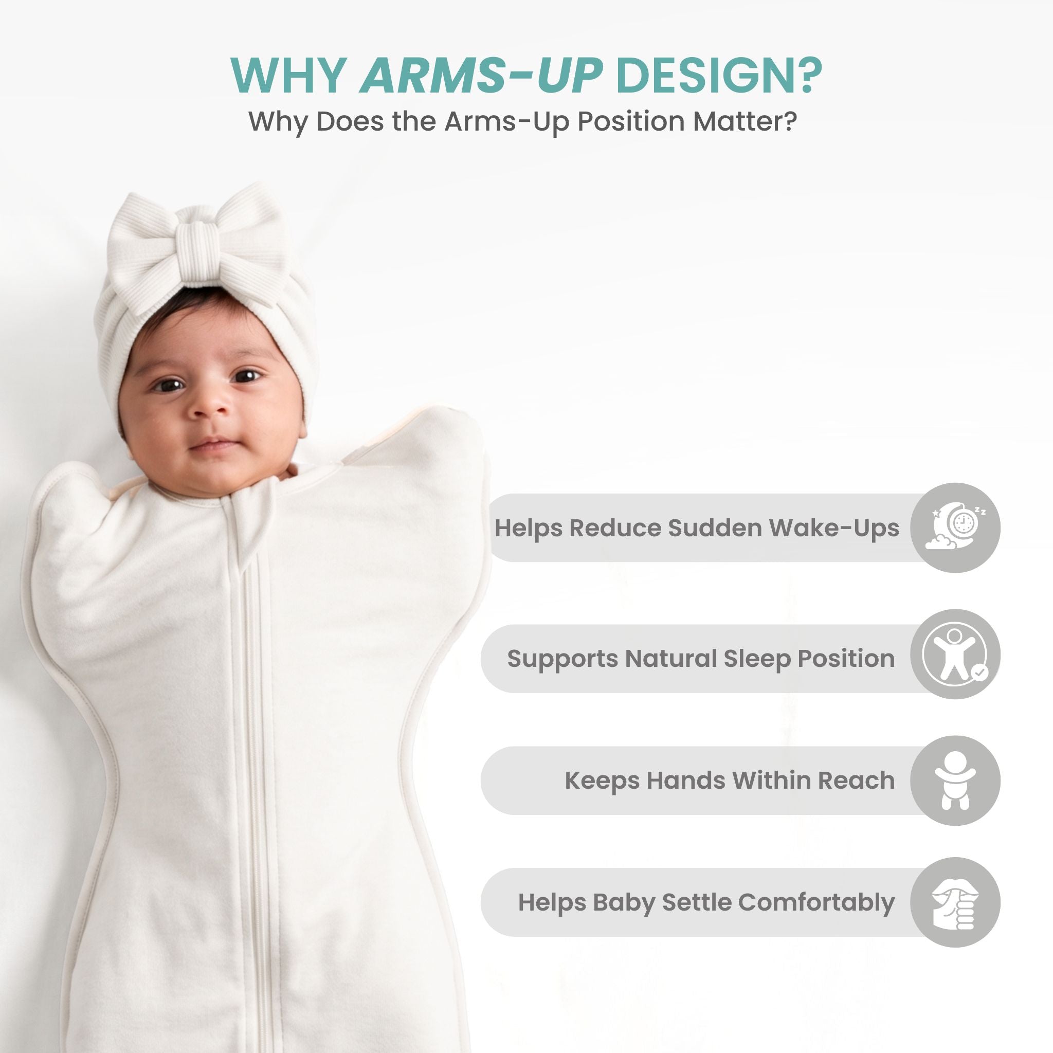 SLEEPING POD SWADDLE FOR BABIES (2.5 TOG) - CREAM | TULO BABY