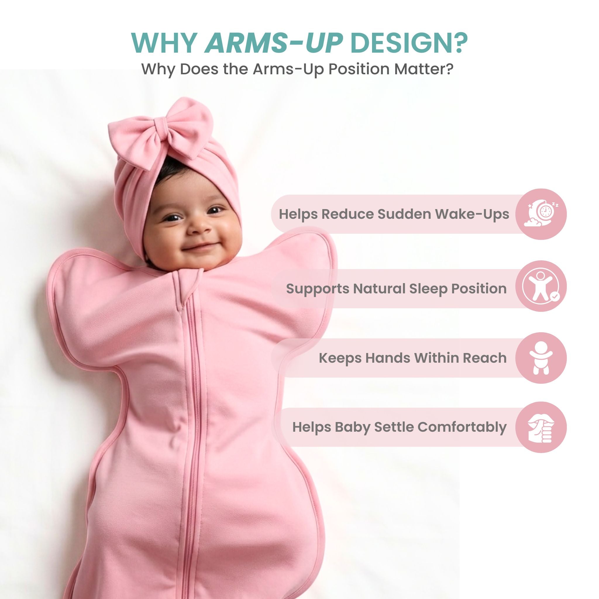 SLEEPING POD SWADDLE FOR BABIES (1.2 TOG) - DESSERT ROSE | TULO BABY