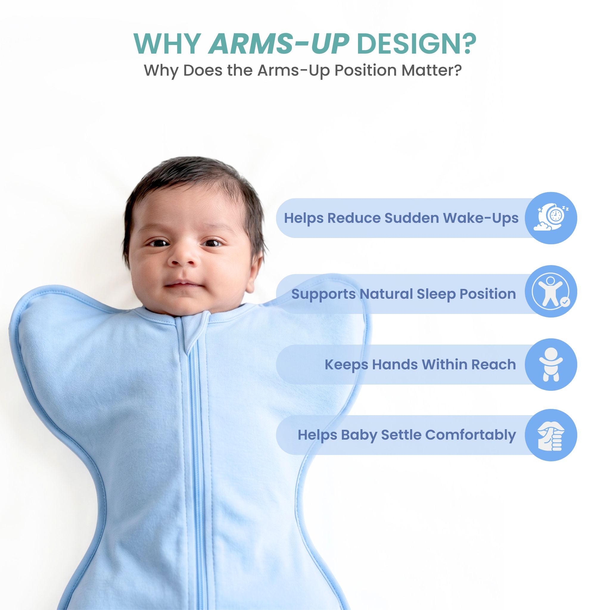 SLEEPING POD SWADDLE FOR BABIES (1.2 TOG) - DUSK BLUE  | TULO BABY