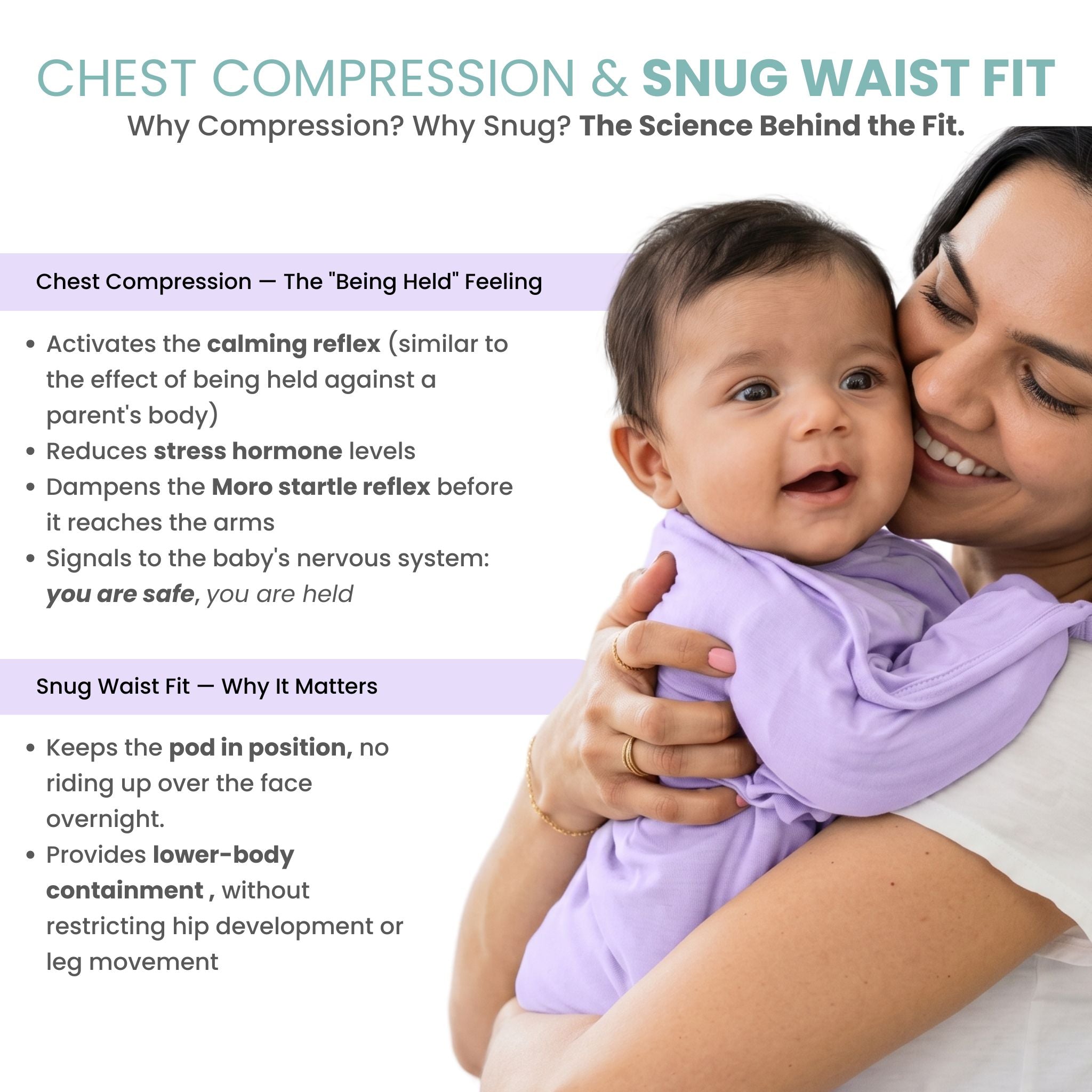 SLEEPING POD SWADDLE FOR BABIES (0.6 TOG) - LILAC  | TULO BABY