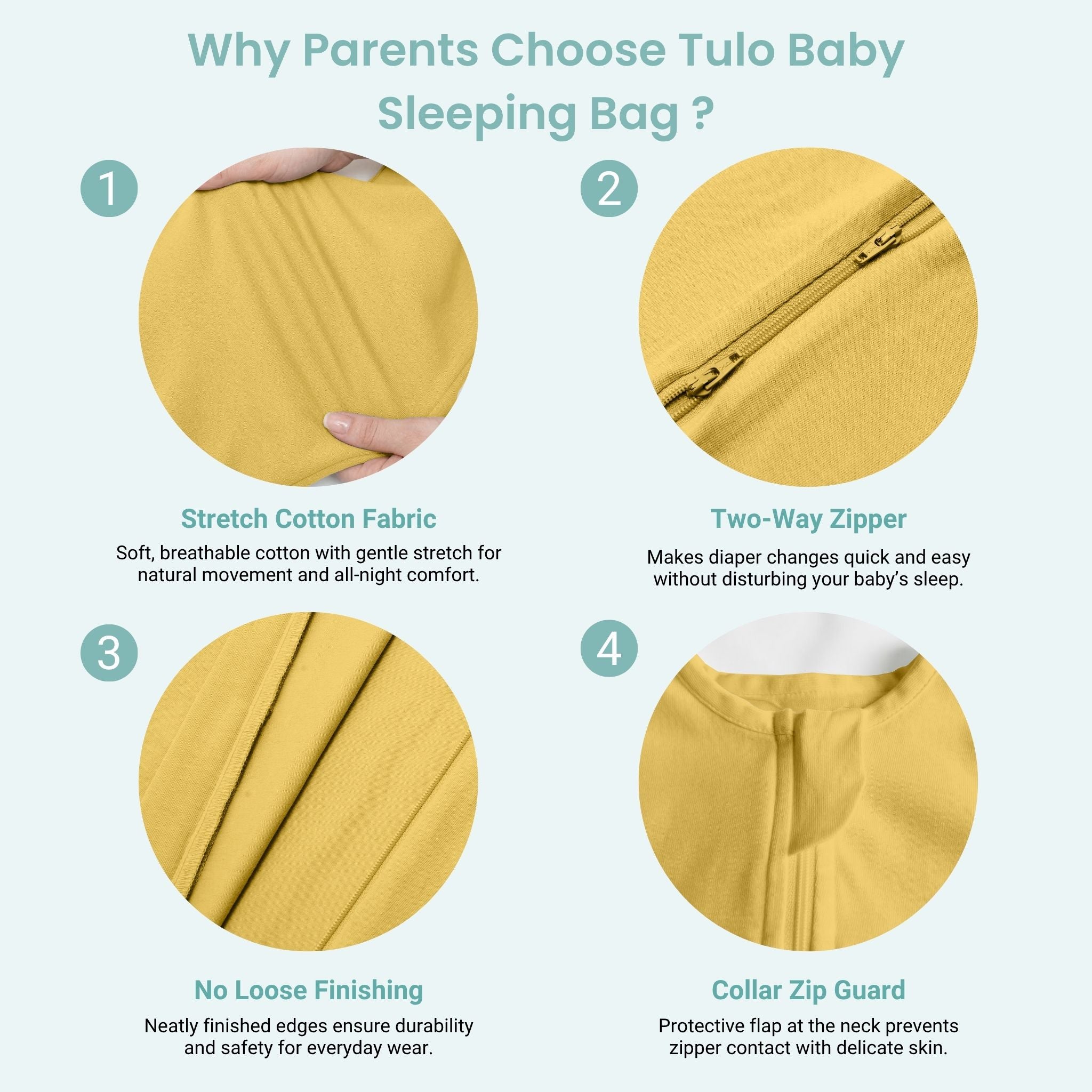BABY SLEEPING BAG (1.2 TOG) - YOLK YELLOW | TULO BABY