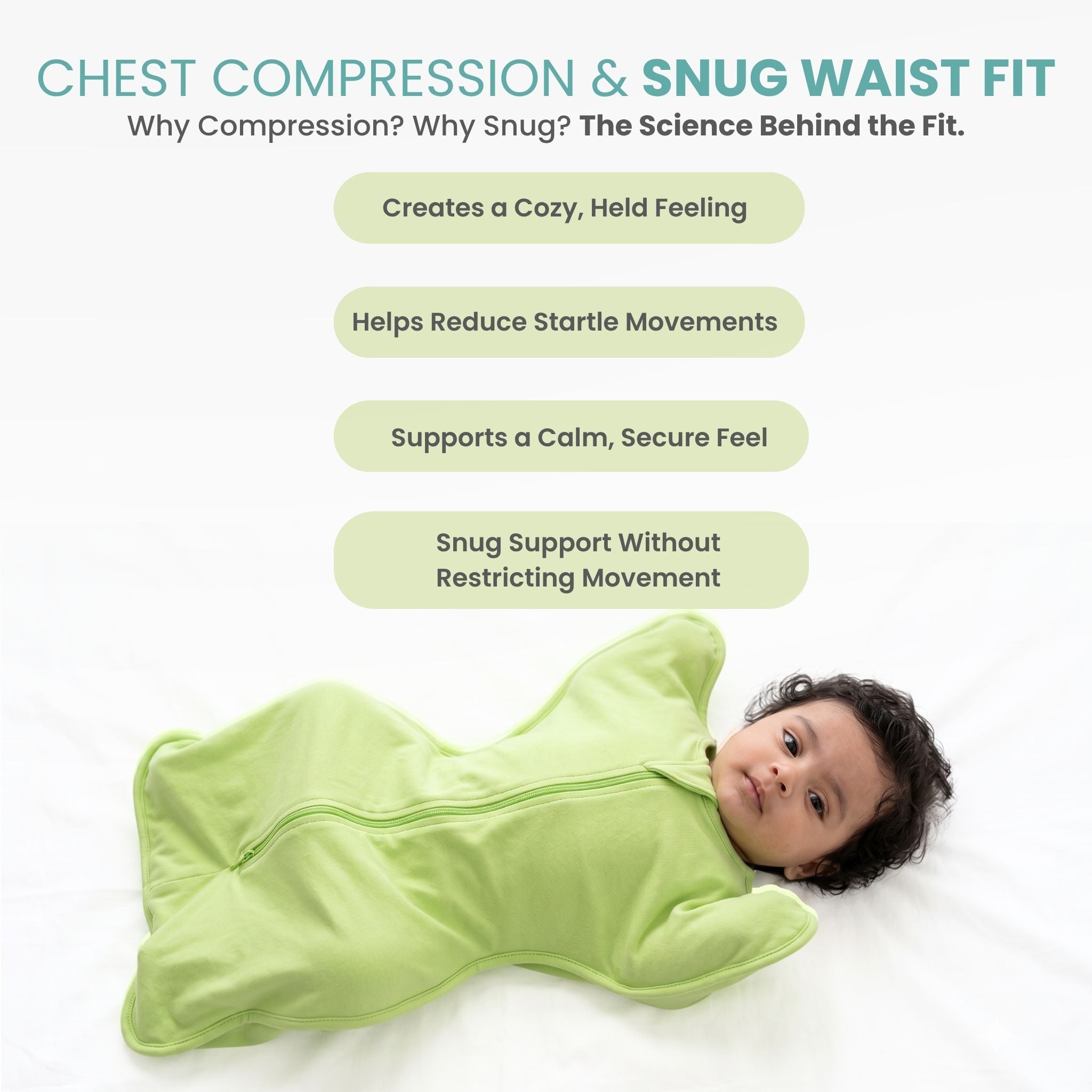 SLEEPING POD SWADDLE FOR BABIES (1.2 TOG) - SHADOW LIME | TULO BABY