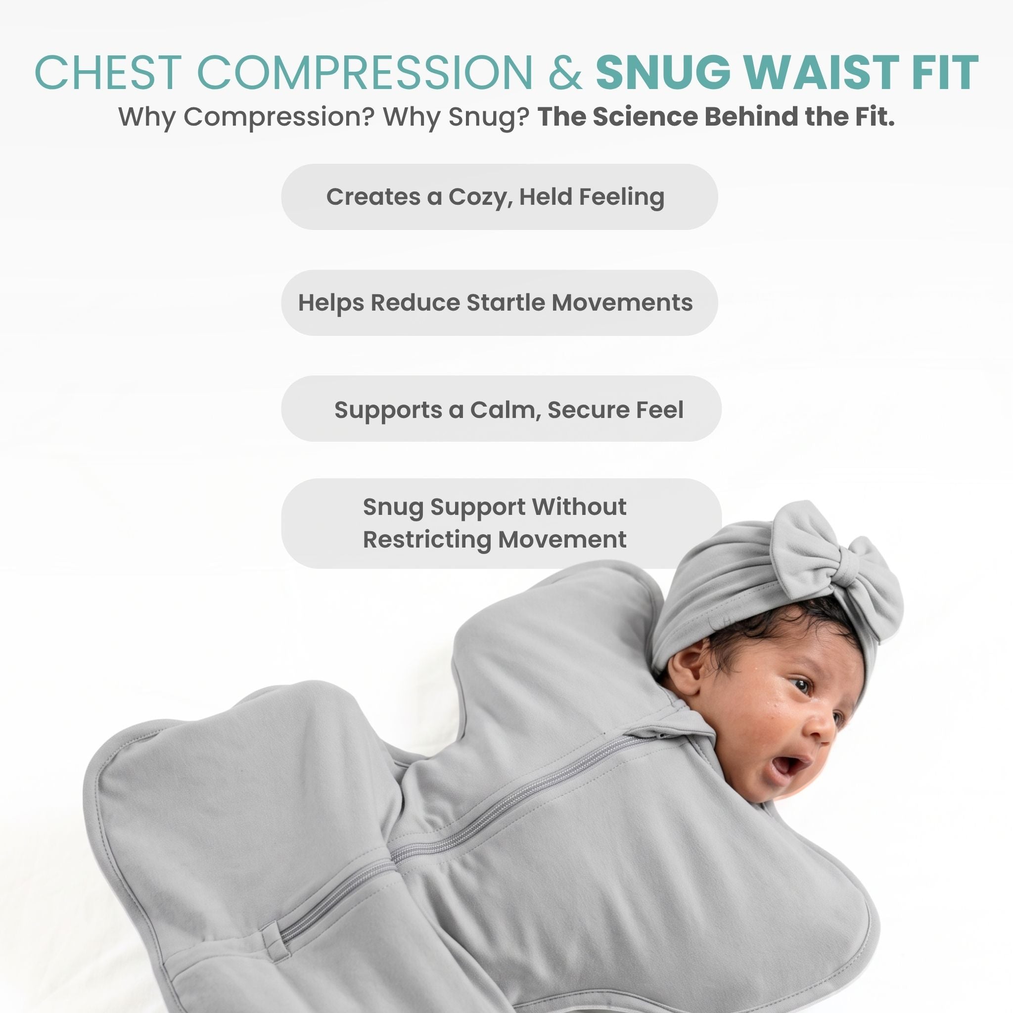 SLEEPING POD SWADDLE FOR BABIES (2.5 TOG) - SMOKY GREY | TULO BABY