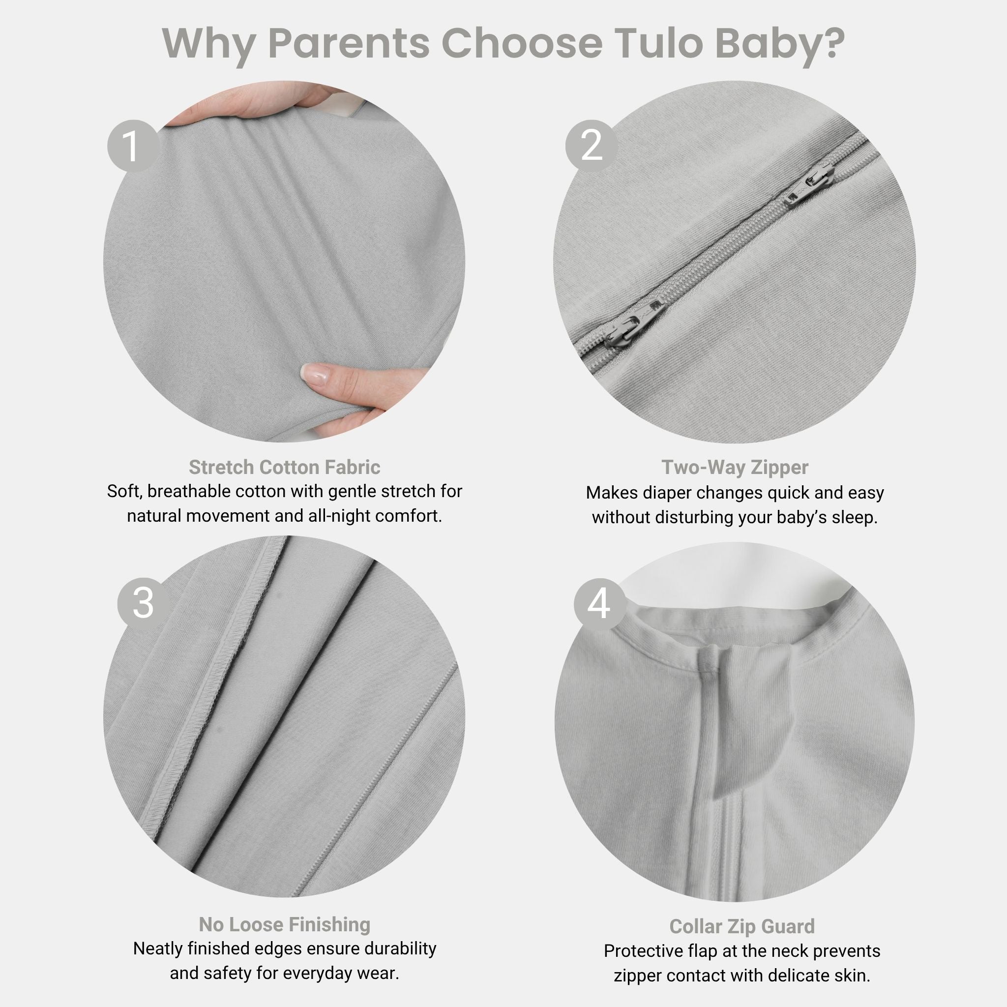 SLEEPING POD SWADDLE FOR BABIES (0.6 TOG) - SMOKY GREY  | TULO BABY