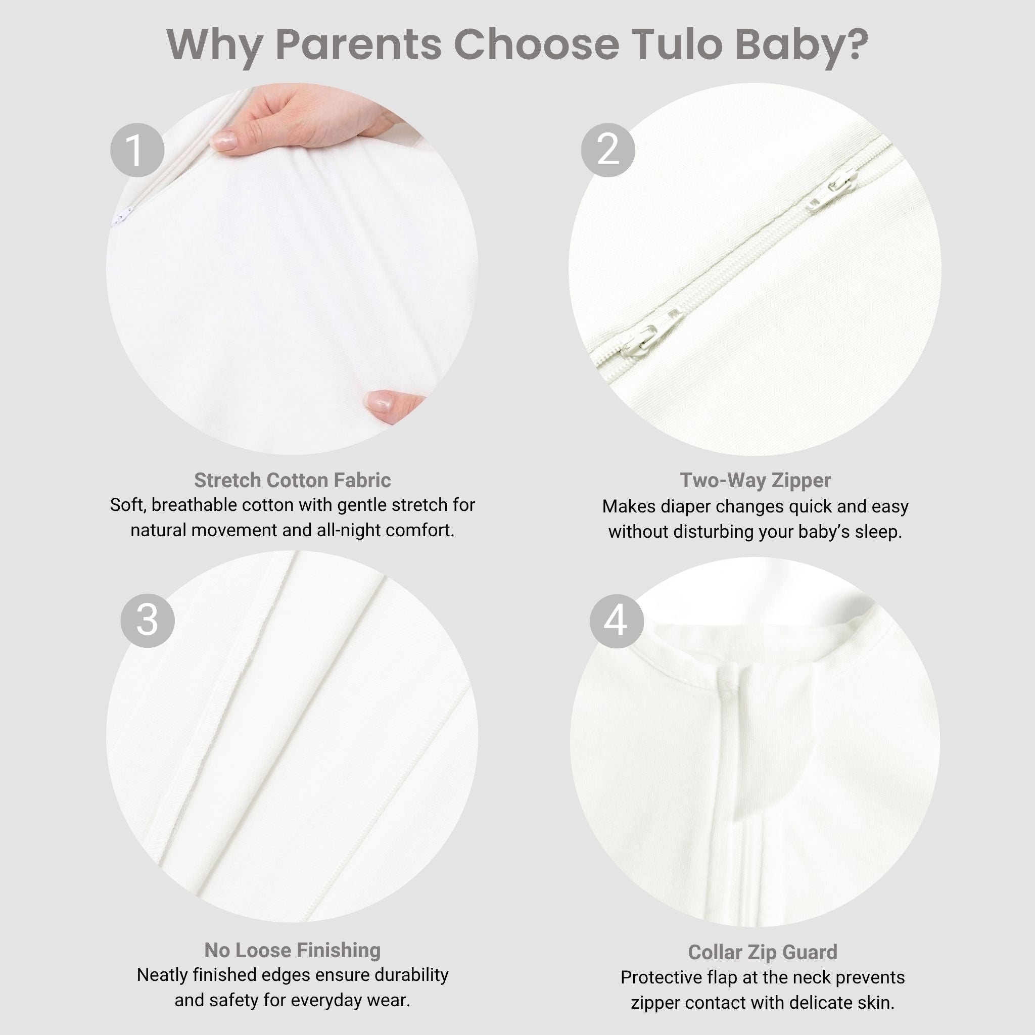SLEEPING POD SWADDLE FOR BABIES (0.6 TOG) - CREAM  | TULO BABY